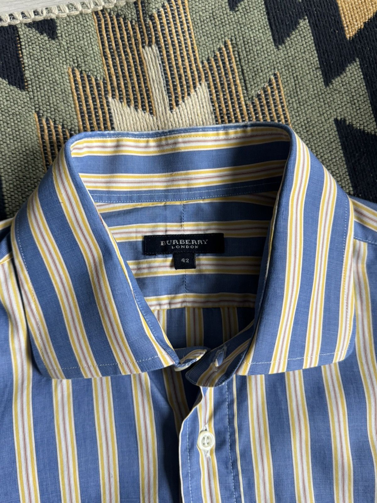 Burberry Vintage Burberry Stripped Button Up Shirt Size US XL / EU 56 / 4 - 7 Thumbnail