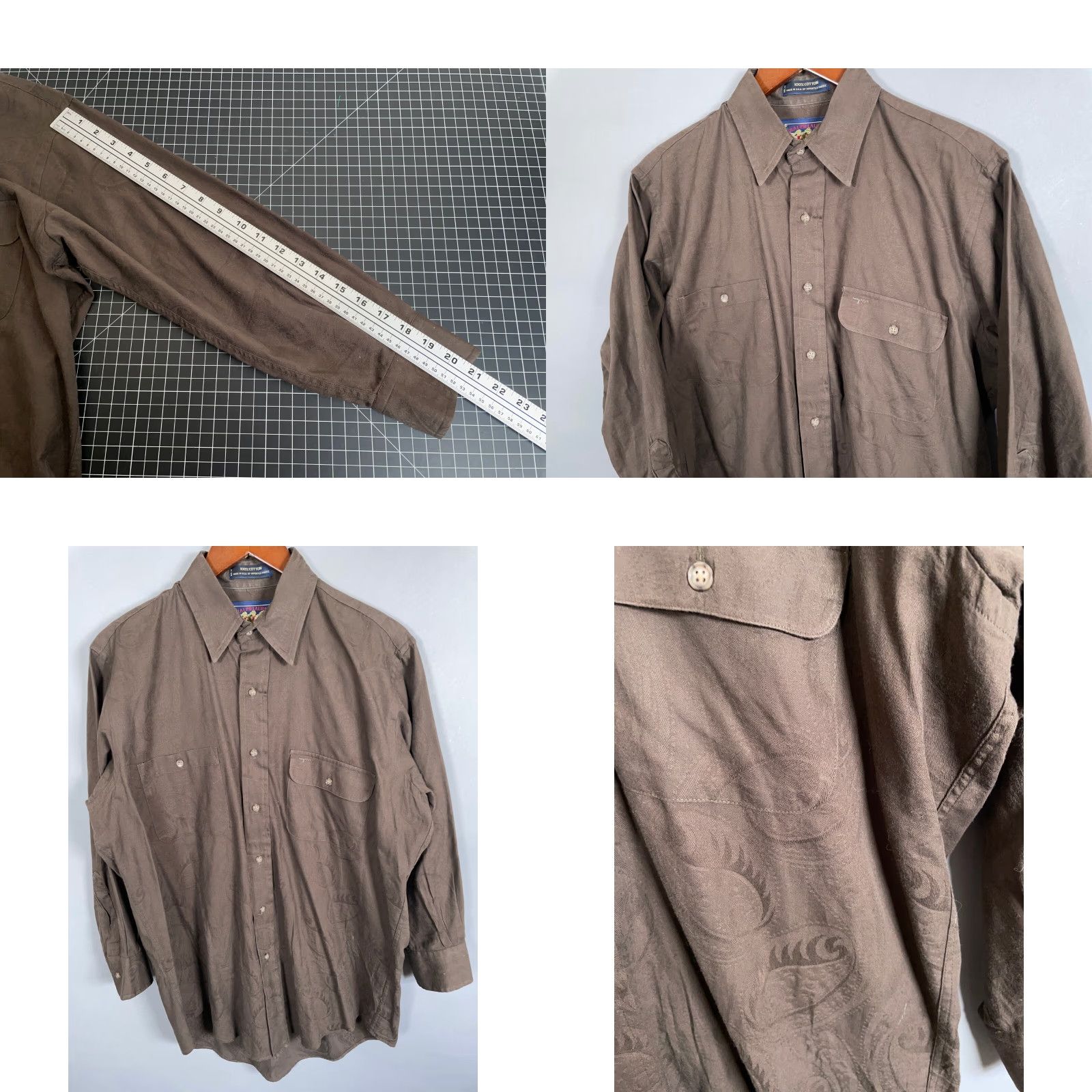 Ralph Lauren VINTAGE Ralph Lauren Chaps Paisley Shirt Adult 15-32/33 Brown Long Sleeve Retro Mens Size US M / EU 48-50 / 2 - 8 Thumbnail
