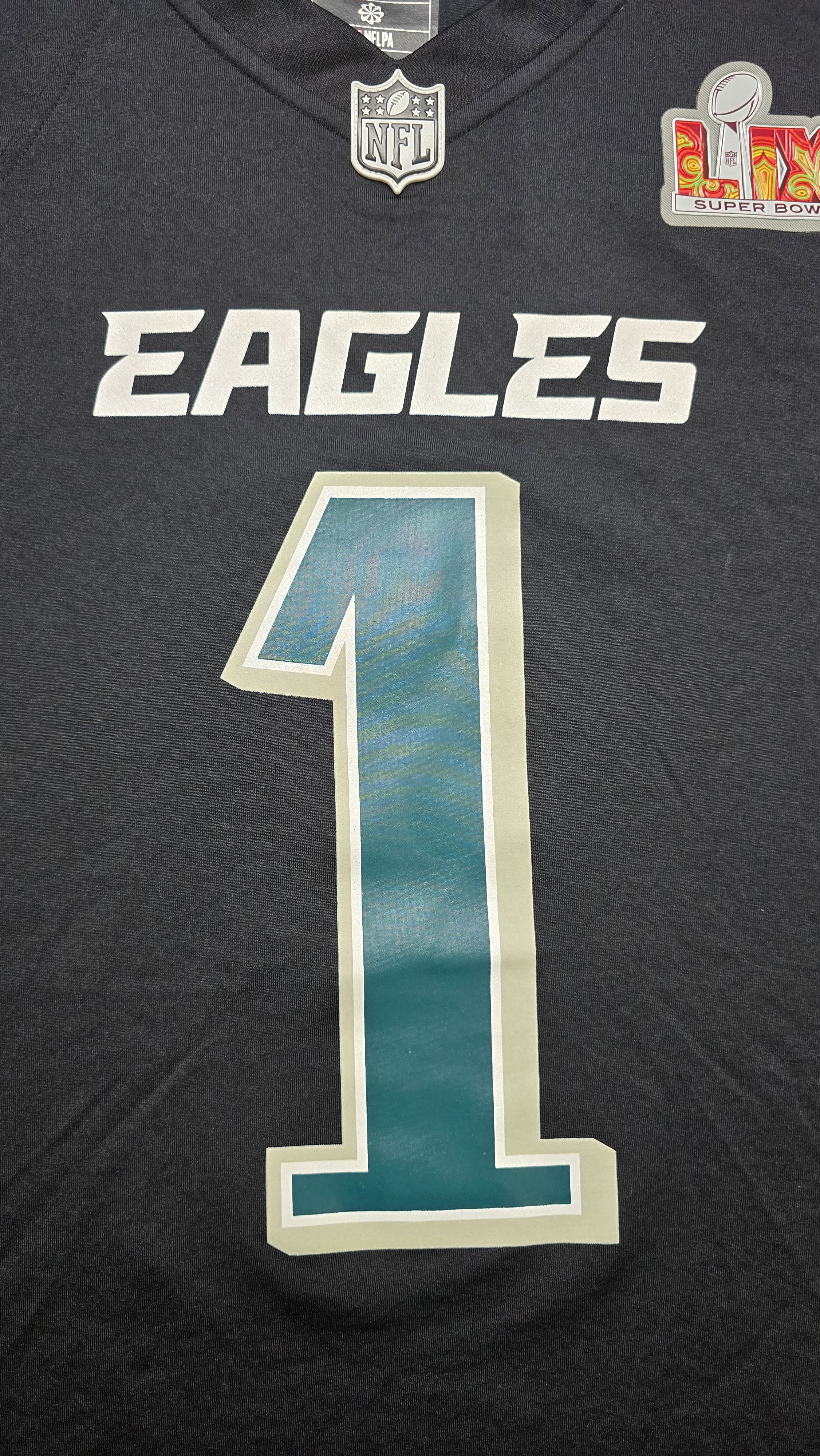 Nike Philadelphia Eagles Hurts Carbon Black Super Bowl 59 Jersey Size US XXL / EU 58 / 5 - 13 Thumbnail