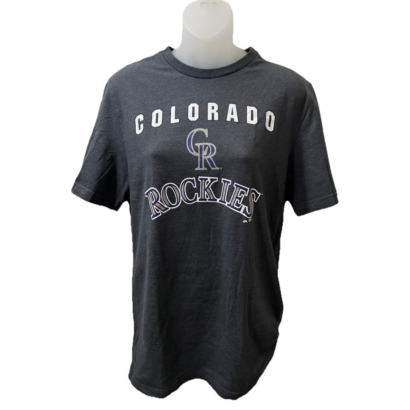 Majestic Colorado Rockies Team CR Graphic T-Shirt Top Gray Medium Top Size M / US 6-8 / IT 42-44 - 1 Thumbnail