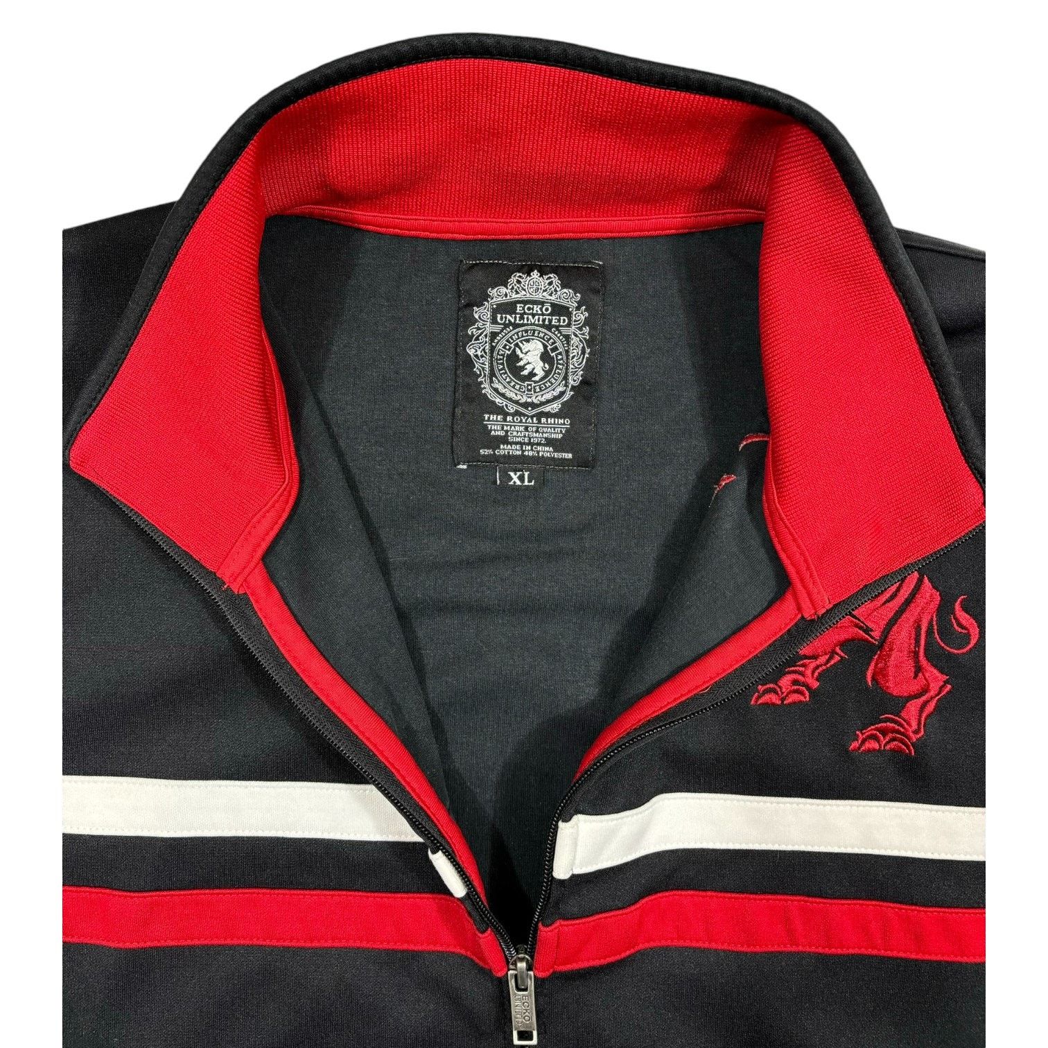 Ecko Unltd. ECKO UNLTD. Sweatshirt Size XL Black Stripes Red Embroidered Size US XL / EU 56 / 4 - 6 Thumbnail