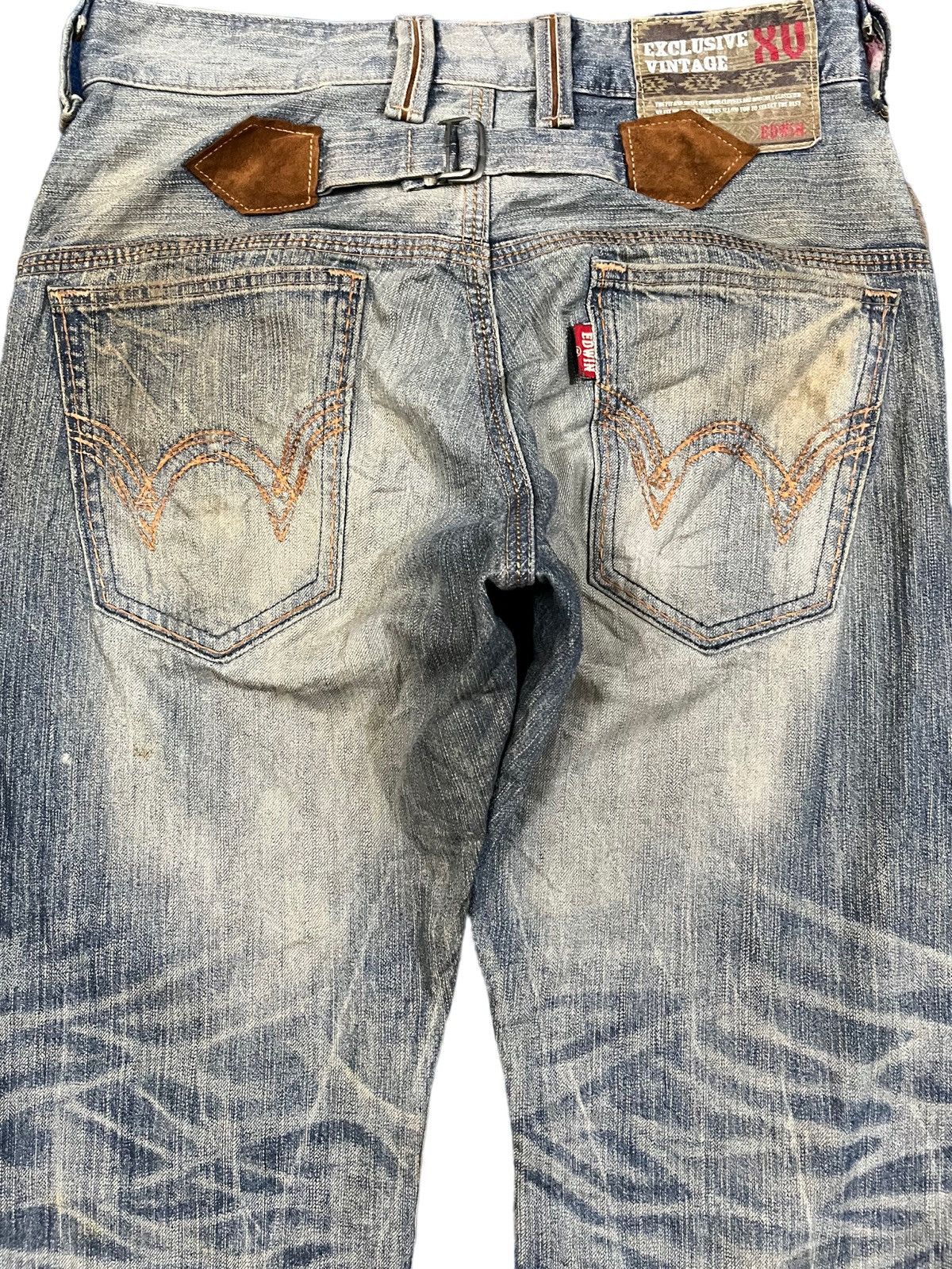 Beauty Beast × Edition Japan × Edwin Vintage Edwin XV Mudwash Grunge Buckle Belt Denim Size US 33 - 5 Thumbnail