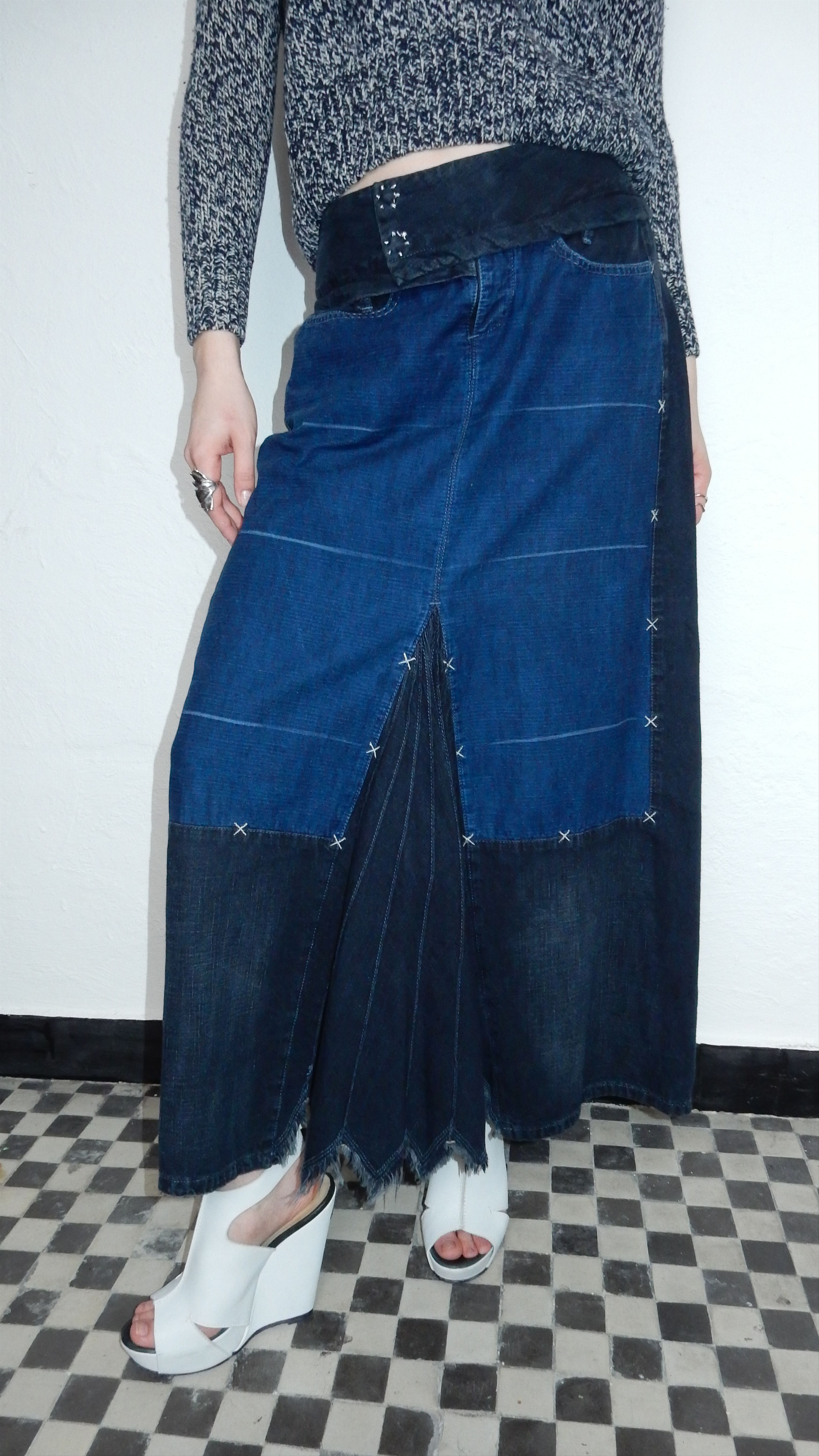 Marithe + Francois Girbaud × Vintage Marithe Francois Girbaud navy jeans maxi skirt - M Size 27" / US 4 / IT 40 - 11 Thumbnail