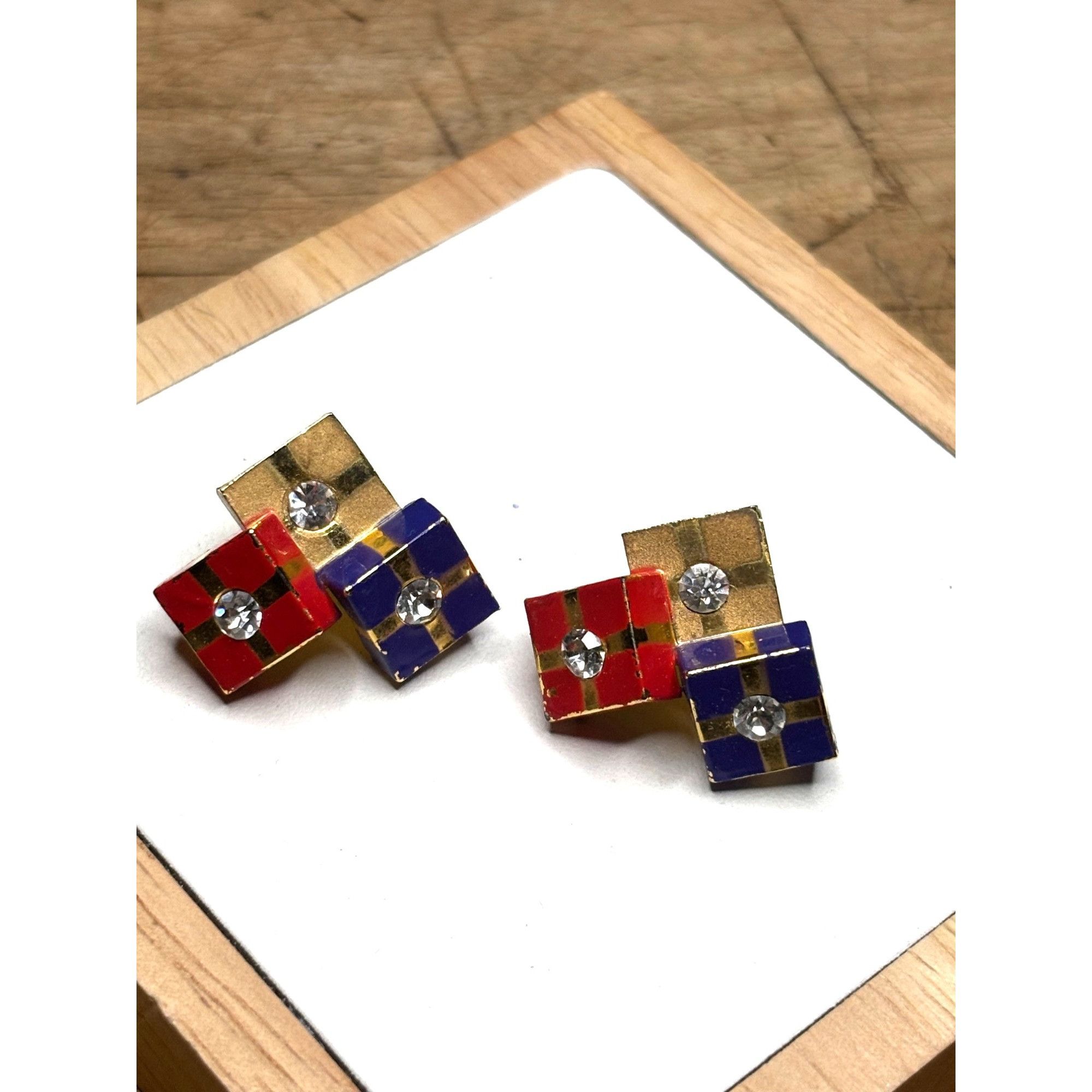 Other Christmas presents Earrings Square Stud Earrings With Rhines Size ONE SIZE - 7 Thumbnail