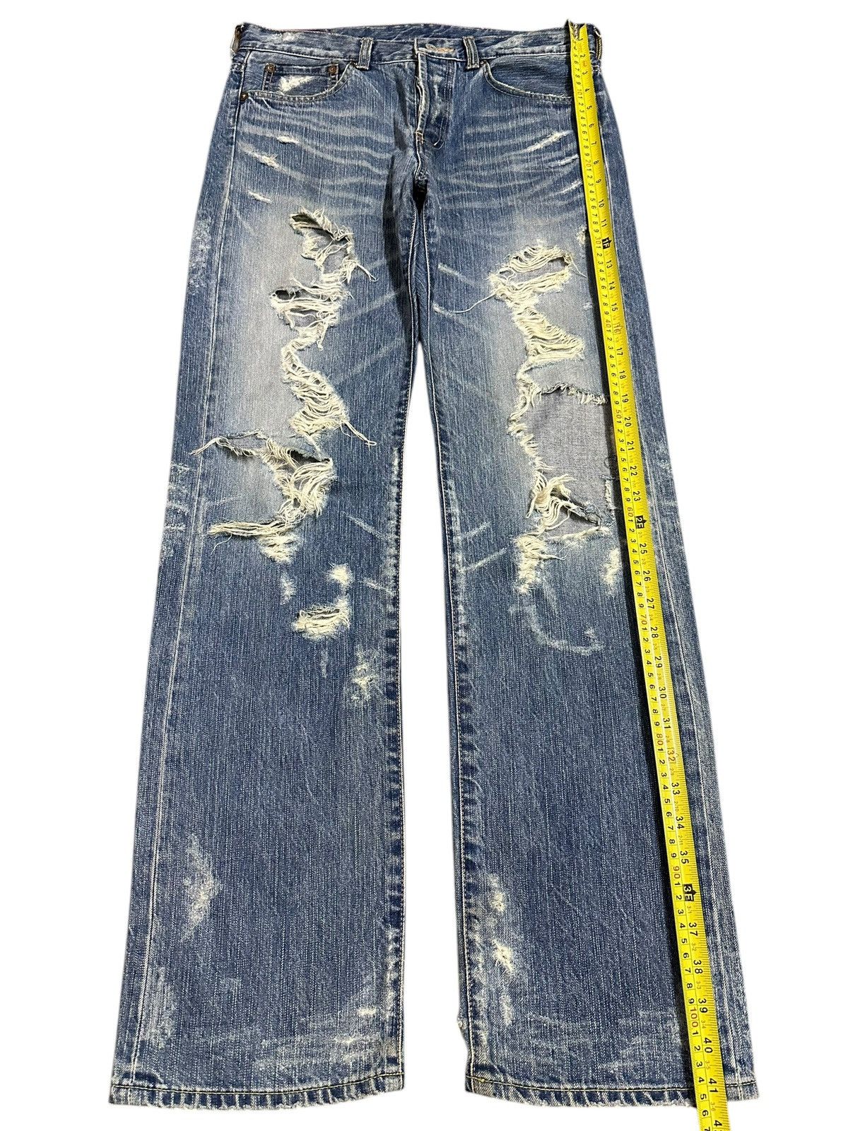 If Six Was Nine Vintage Japanese Brand Distressed Destroyer Faded Wash Jeans Size US 31 - 13 Thumbnail