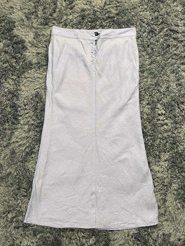 Armani Armani Jeans Linen Baby Blue Midi Skirt Size 30" / US 8 / IT 44 - 1 Thumbnail
