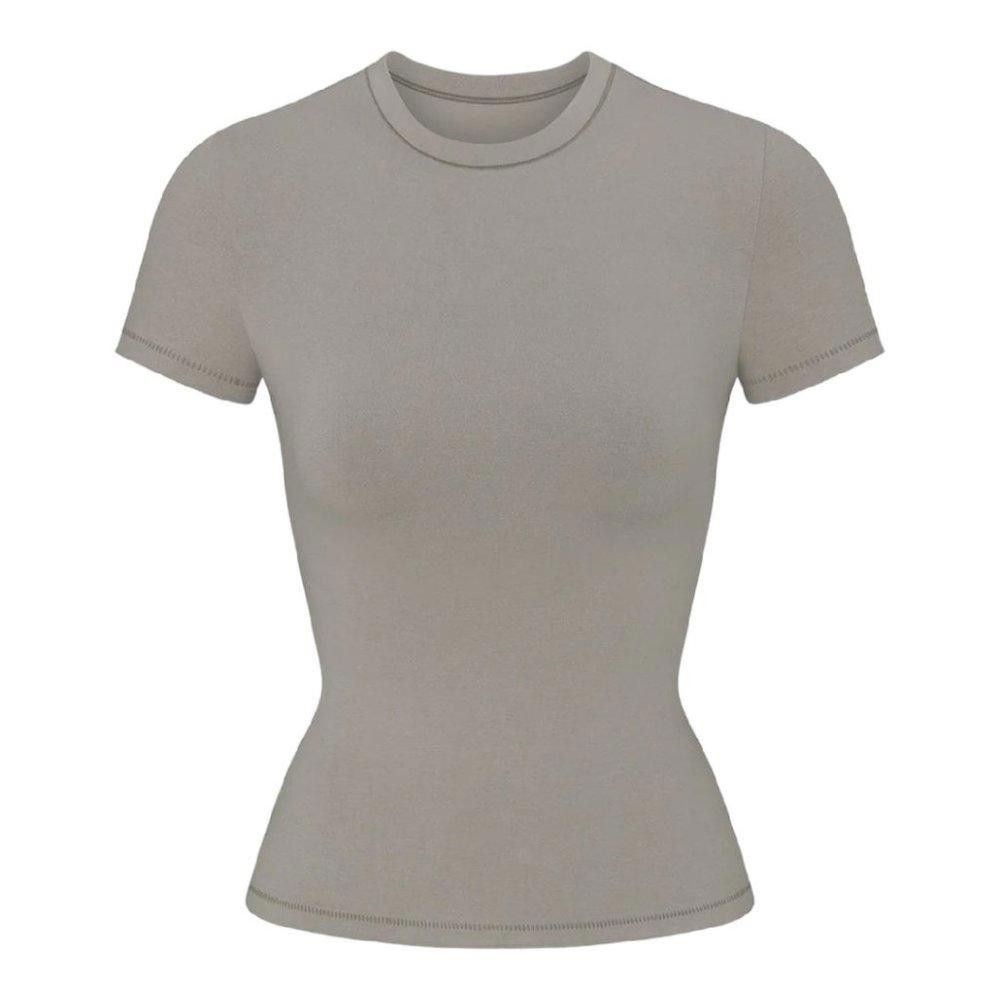 Designer NT310 NWT SKIMS COTTON JERSEY T-SHIRT SMOKE 4X Size M / US 6-8 / IT 42-44 - 3 Thumbnail