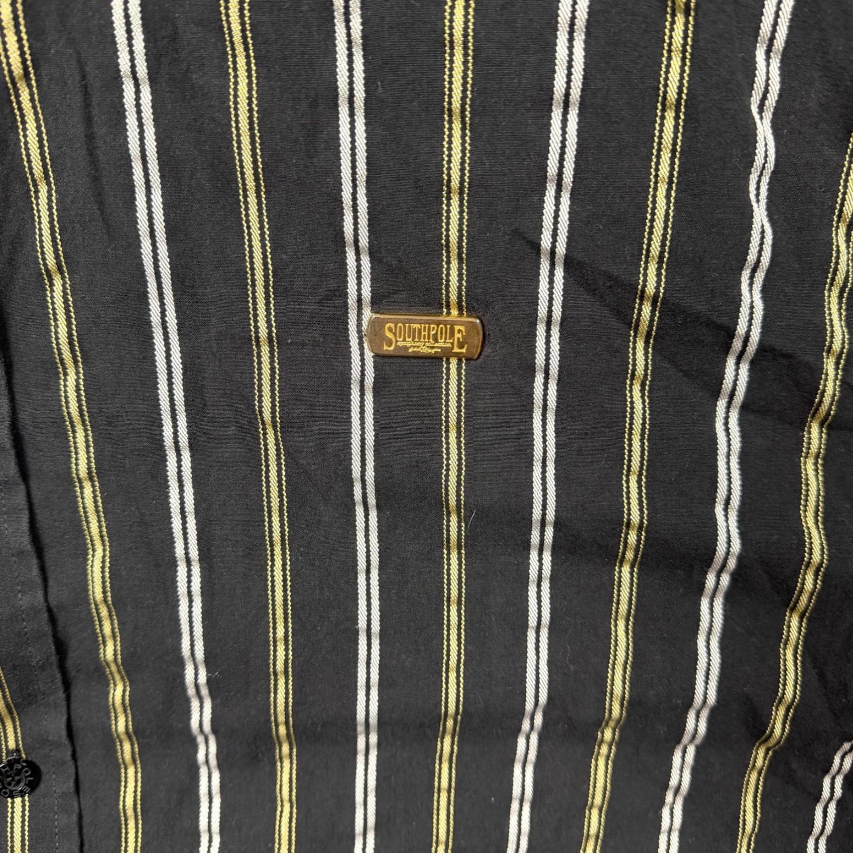 Southpole VINTAGE Southpole Shirt Mens XL Black Gold Stripe Hip Hop Biggie Streetwear Size US XL / EU 56 / 4 - 7 Thumbnail