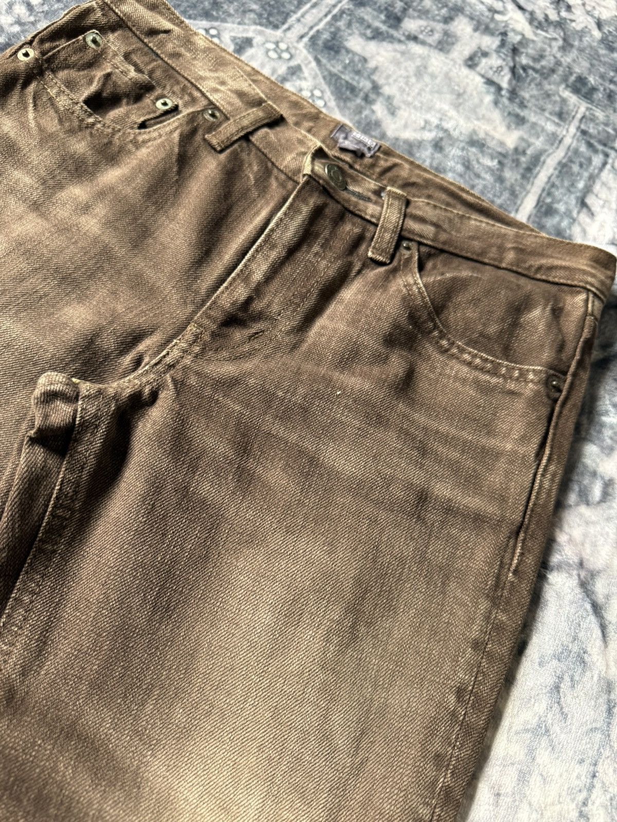 GOSTAR DE FUGA DMG Japan Flared Bootcut Faded Brown Denim Pants Size US 27 - 7 Thumbnail