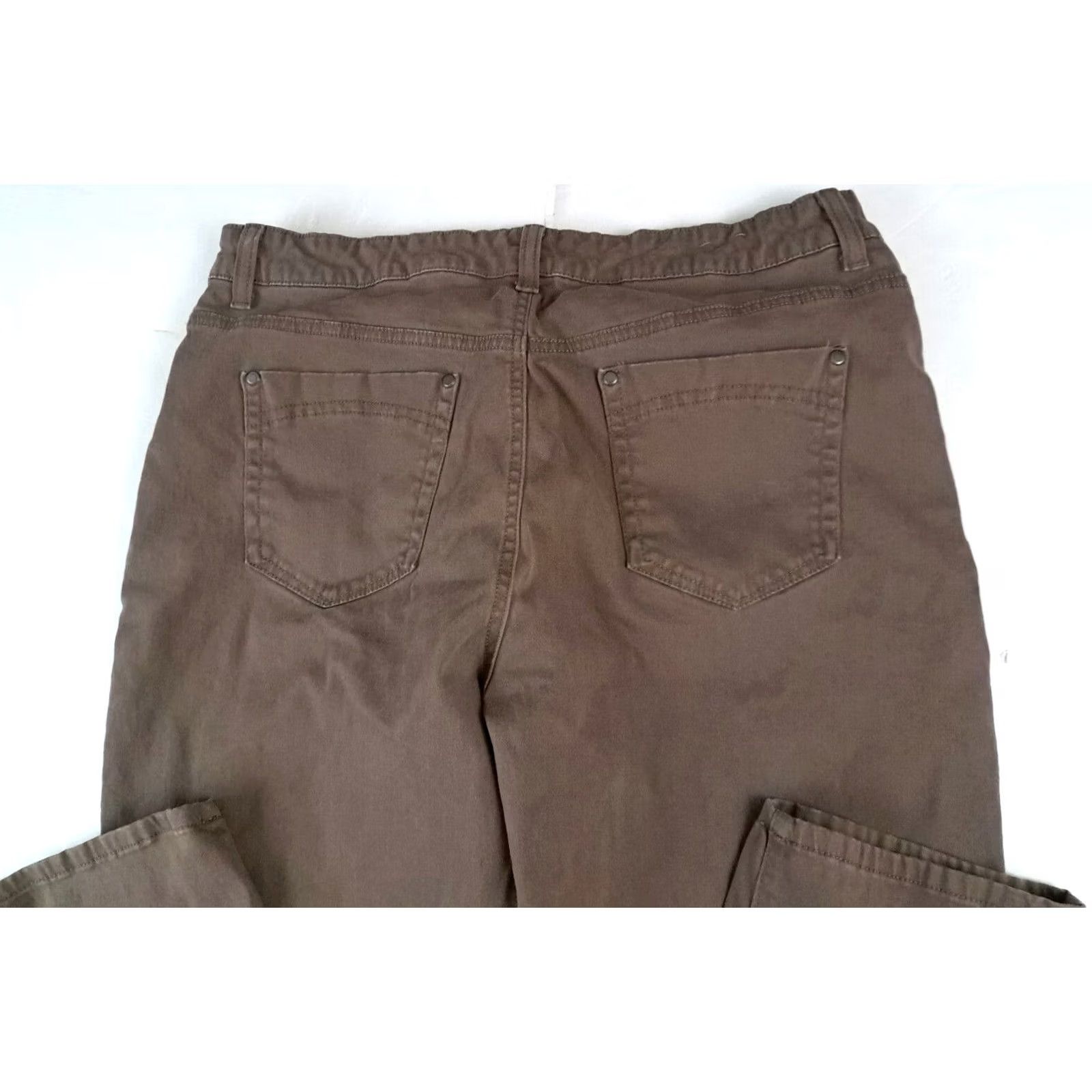 Vintage Bandolino Woman Pants Canvas Khakis 34 in Waist 31 in Inseam 16 Regular Brown 100% Cotton Walking Activewear Womens Size 38" / US 16 / IT 52 - 7 Thumbnail