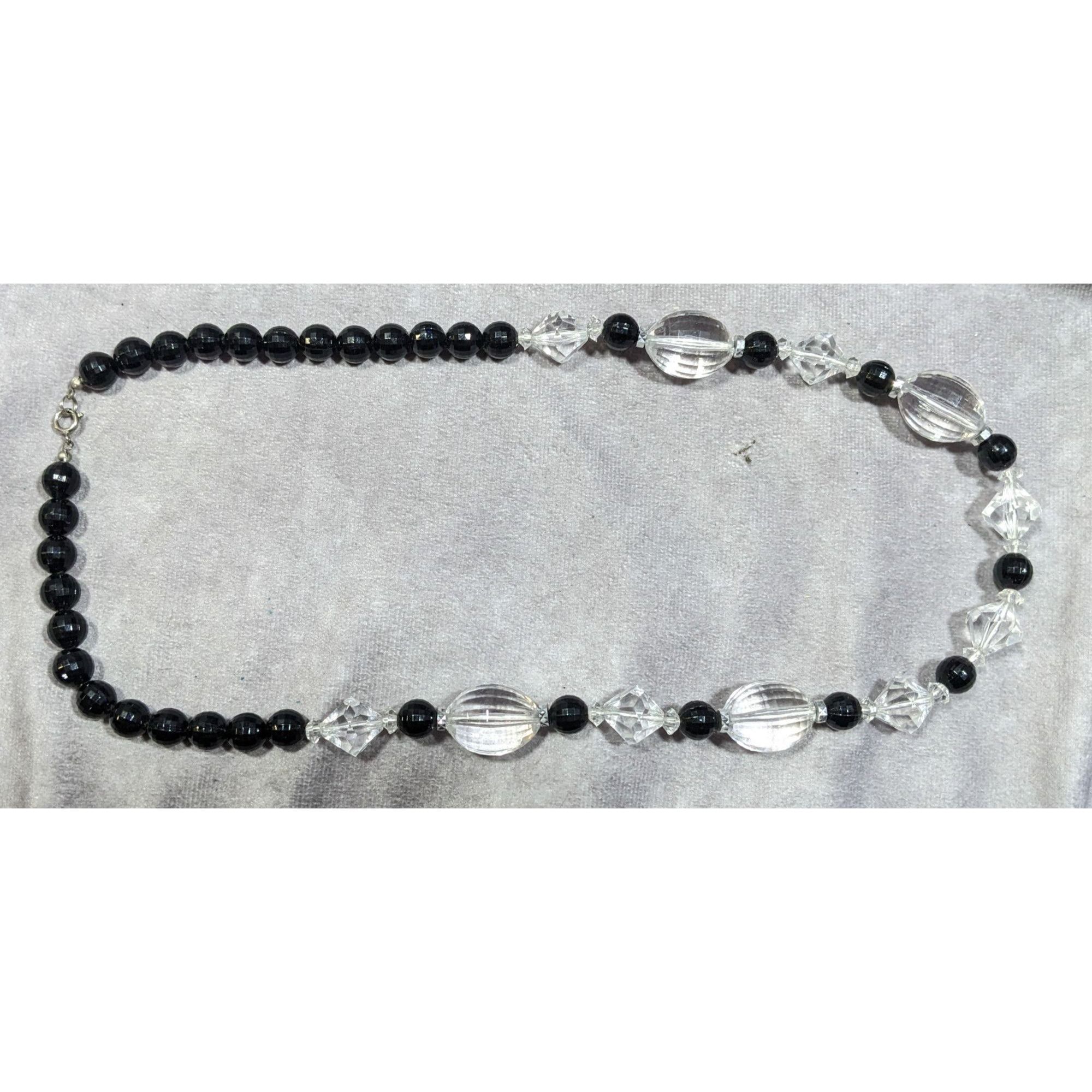 Other Retro Black And Clear Faceted Beaded Necklace Size ONE SIZE - 5 Thumbnail