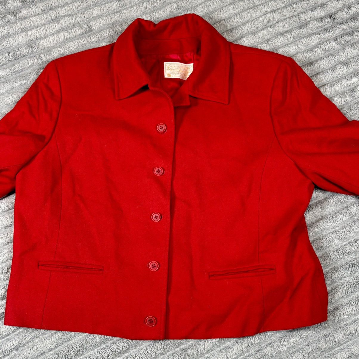 Pendleton VTG Pendleton Classic Red Blazer Jacket 100% Virgin Wool USA Size ONE SIZE - 5 Thumbnail