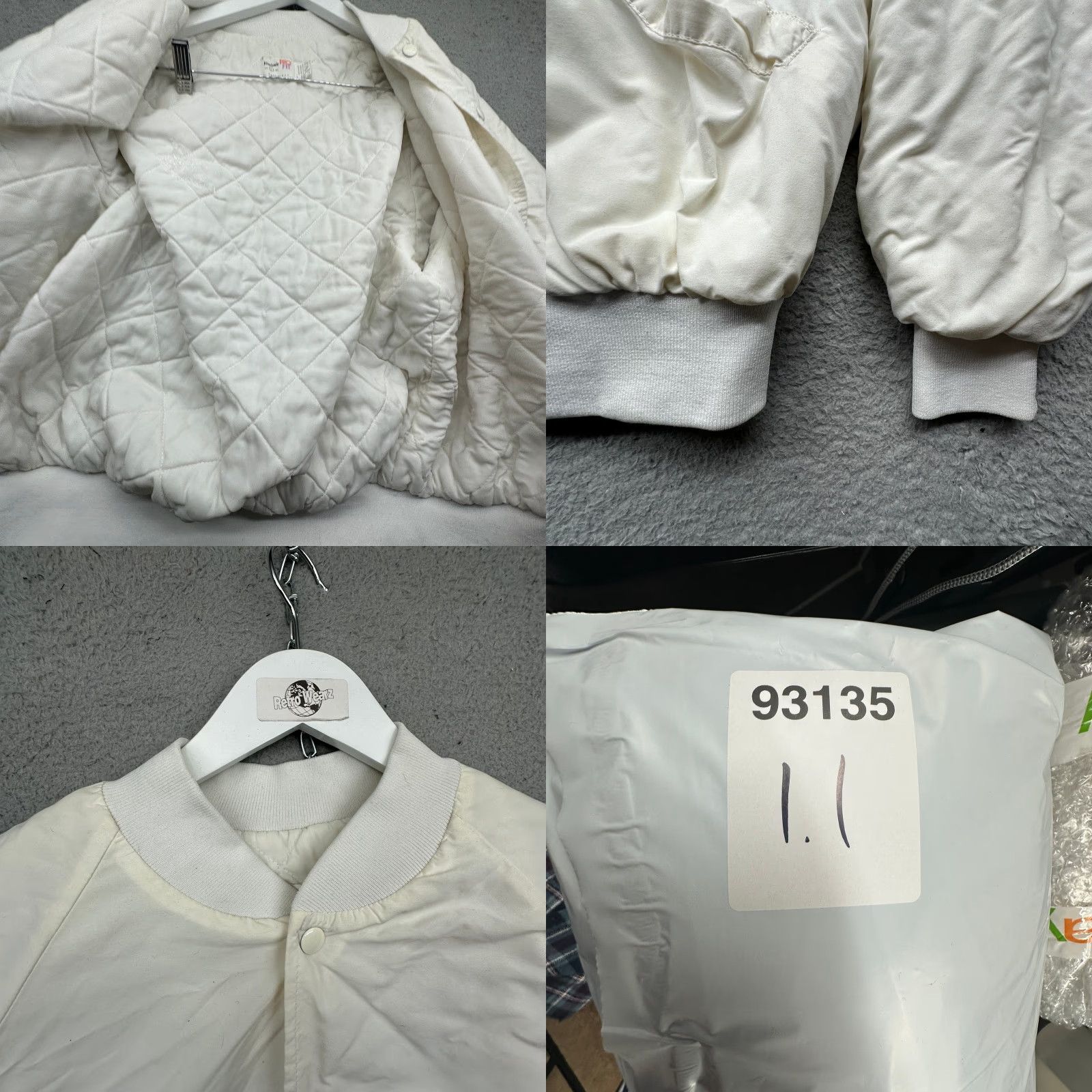 Vintage VINTAGE 80s King Louie Pro Fit Quilt Lined Bomber Coach Snap Jacket Mens Large USA White Shirt Size US L / EU 52-54 / 3 - 8 Thumbnail