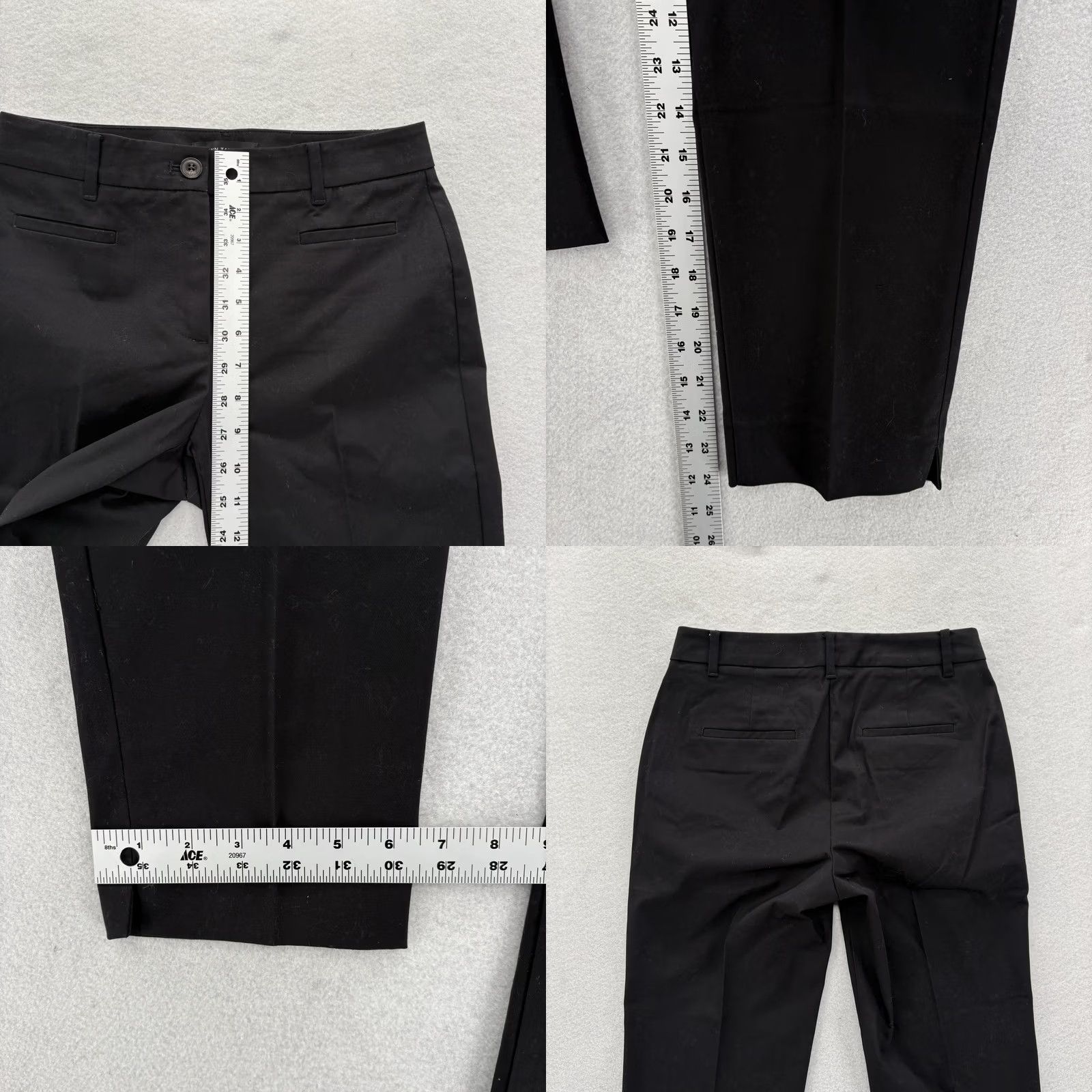 Ann Taylor Ann Taylor Dress Pants Womens 0P Black Straight Leg Twill Stretch Career Work Size 25" / US 0 / IT 36 - 8 Thumbnail