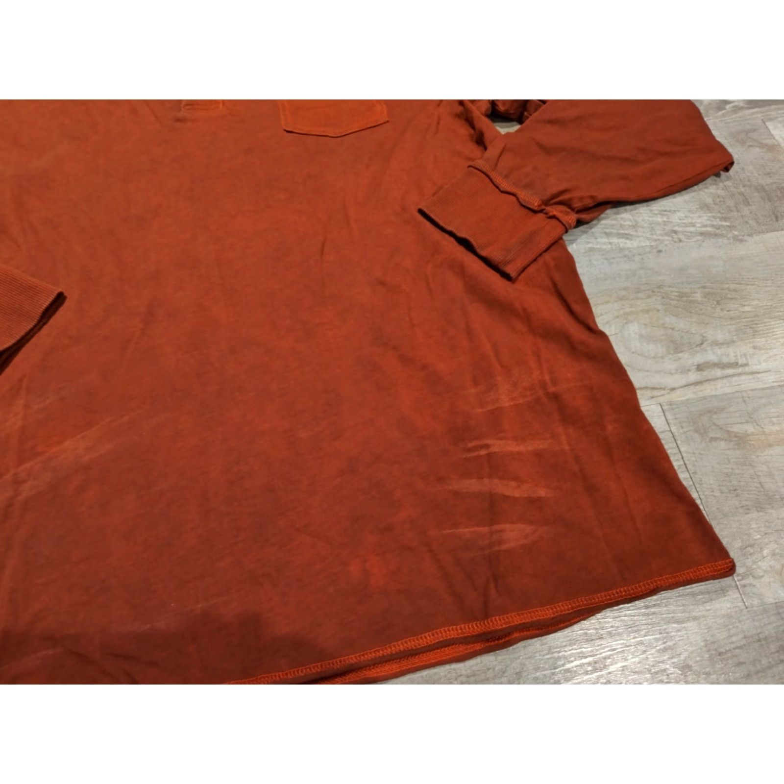 Harley Davidson Harley-Davidson Long Sleeve Henley Shirt Men XL Burnt Red Motorcycle Eagle Cotton Casual Size US XL / EU 56 / 4 - 3 Thumbnail