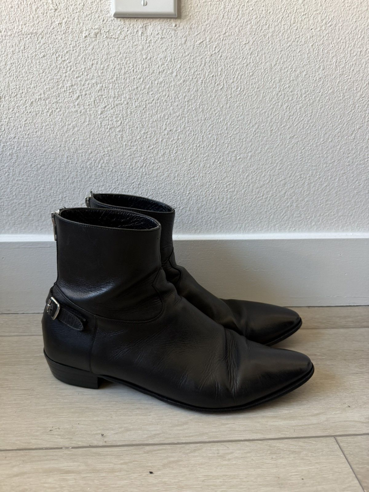 Celine × Hedi Slimane Celine Jacno Back Buckle Zip Boots - 41