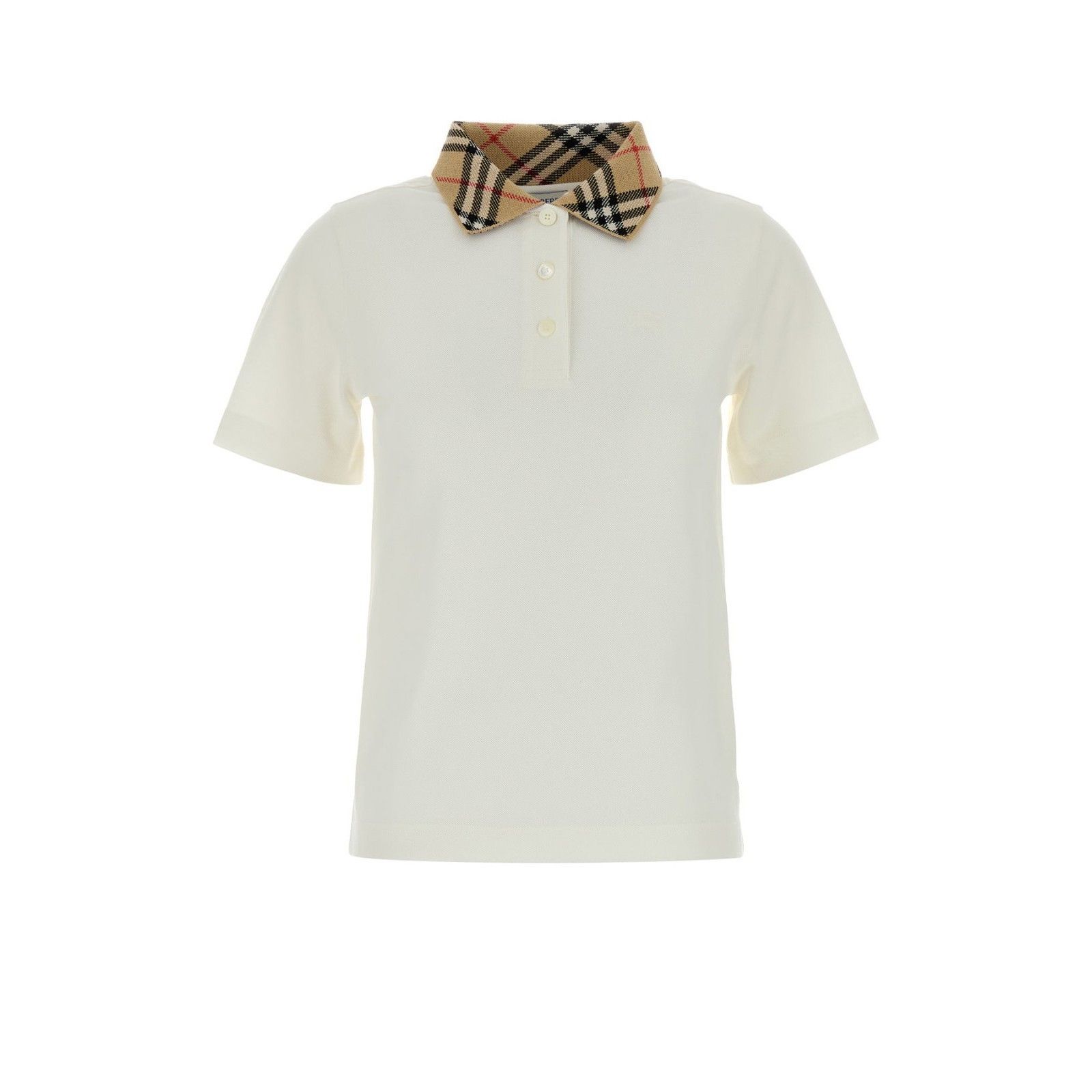 BURBERRY White Piquet Polo Shirt New & Authentic (Women's si