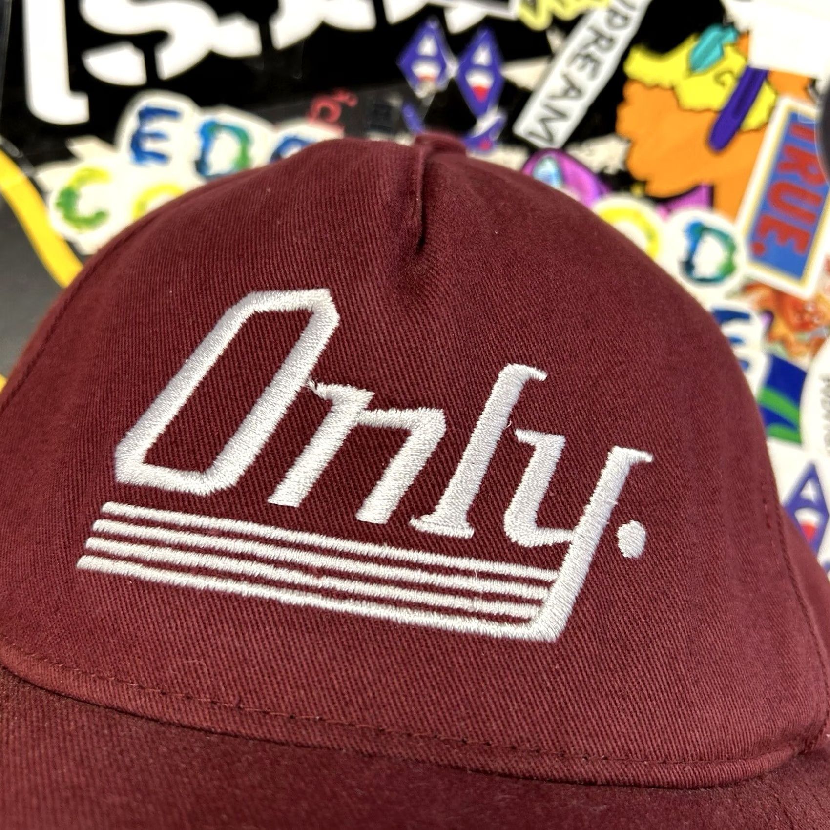 Only NY VINTAGE Only NY Hat Mens One Size Maroon Red Snapback Cap Made USA Skateboarding Streetwear Size ONE SIZE - 3 Thumbnail