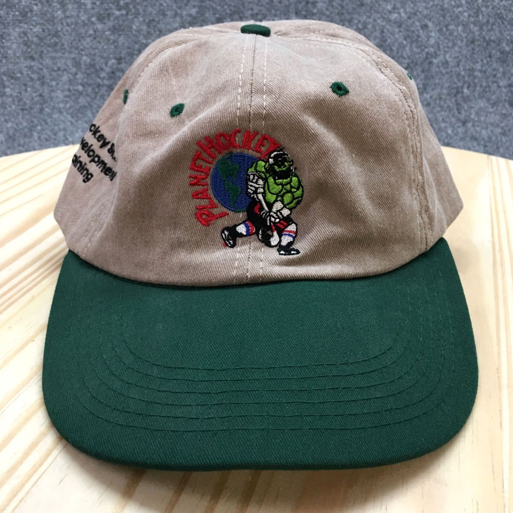 Vintage Outdoor Cap Planet Hockey Baseball Hat Men Brown OS Adjustable Embroidered Logo Size ONE SIZE - 2 Thumbnail