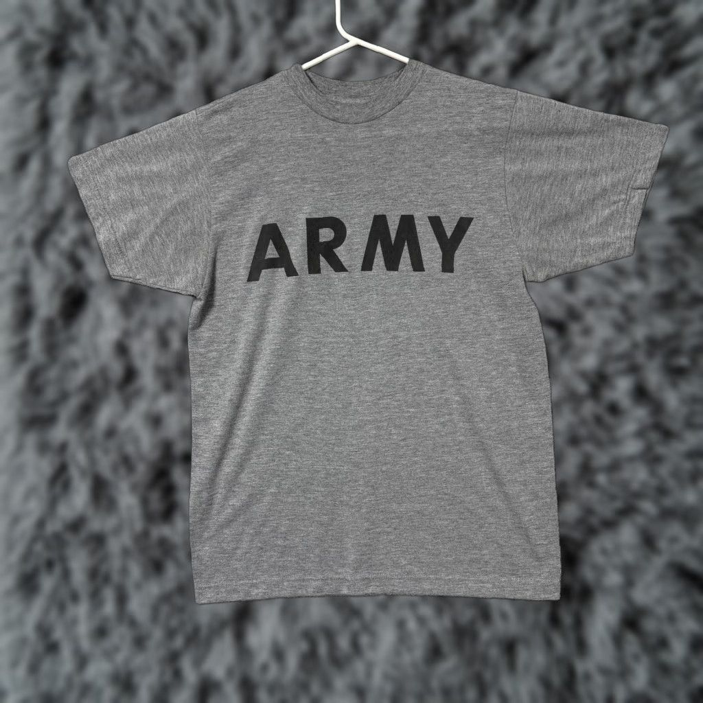 Vintage US Army Shirt Mens Small Gray Graphic Print Crew Neck Short Sleeve T-Shirt Military Training uniforms Size US S / EU 44-46 / 1 - 1 Thumbnail