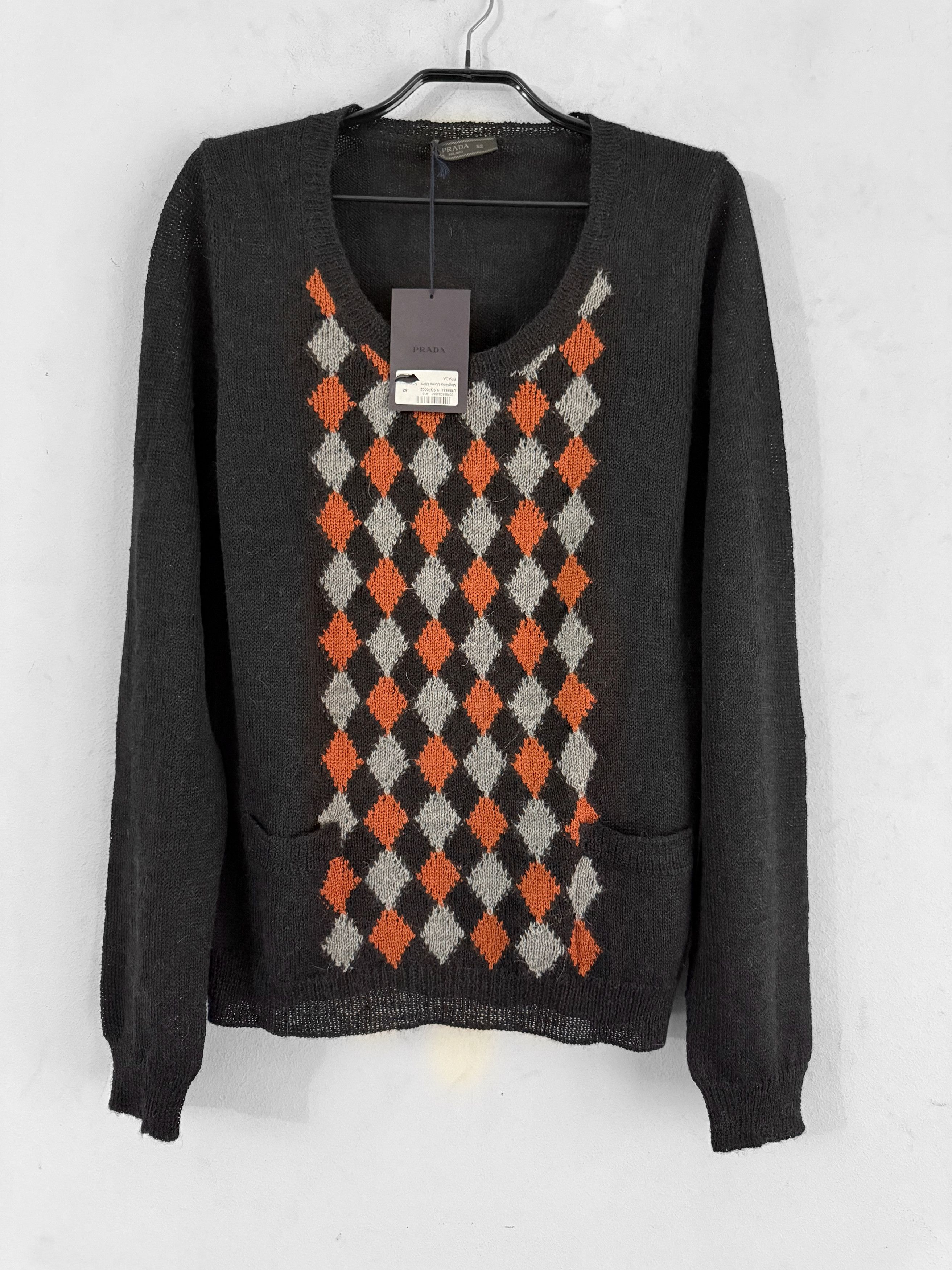 Prada Prada Deep Scoop Argyle Sweater Size US L / EU 52-54 / 3 - 5 Thumbnail