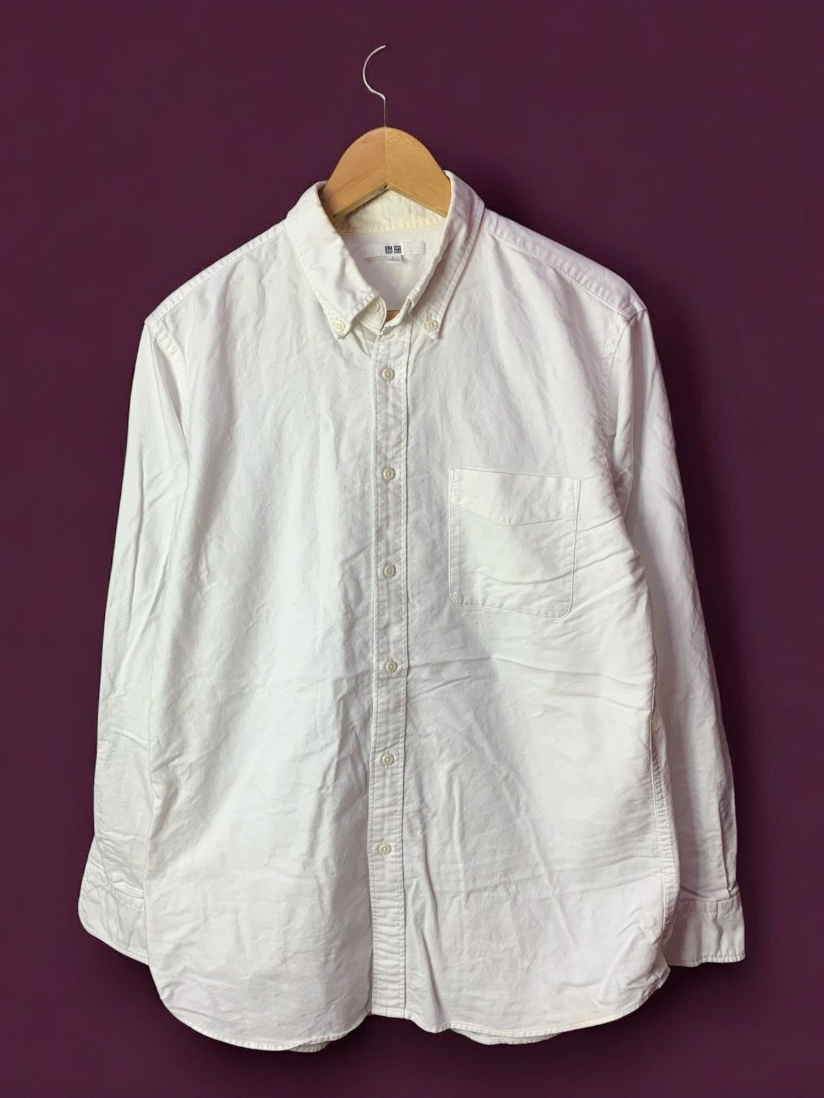 Japanese Brand × Uniqlo 🔥Uniqlo Plain White Casual Shirt Button Ups Size US L / EU 52-54 / 3 - 1 Thumbnail