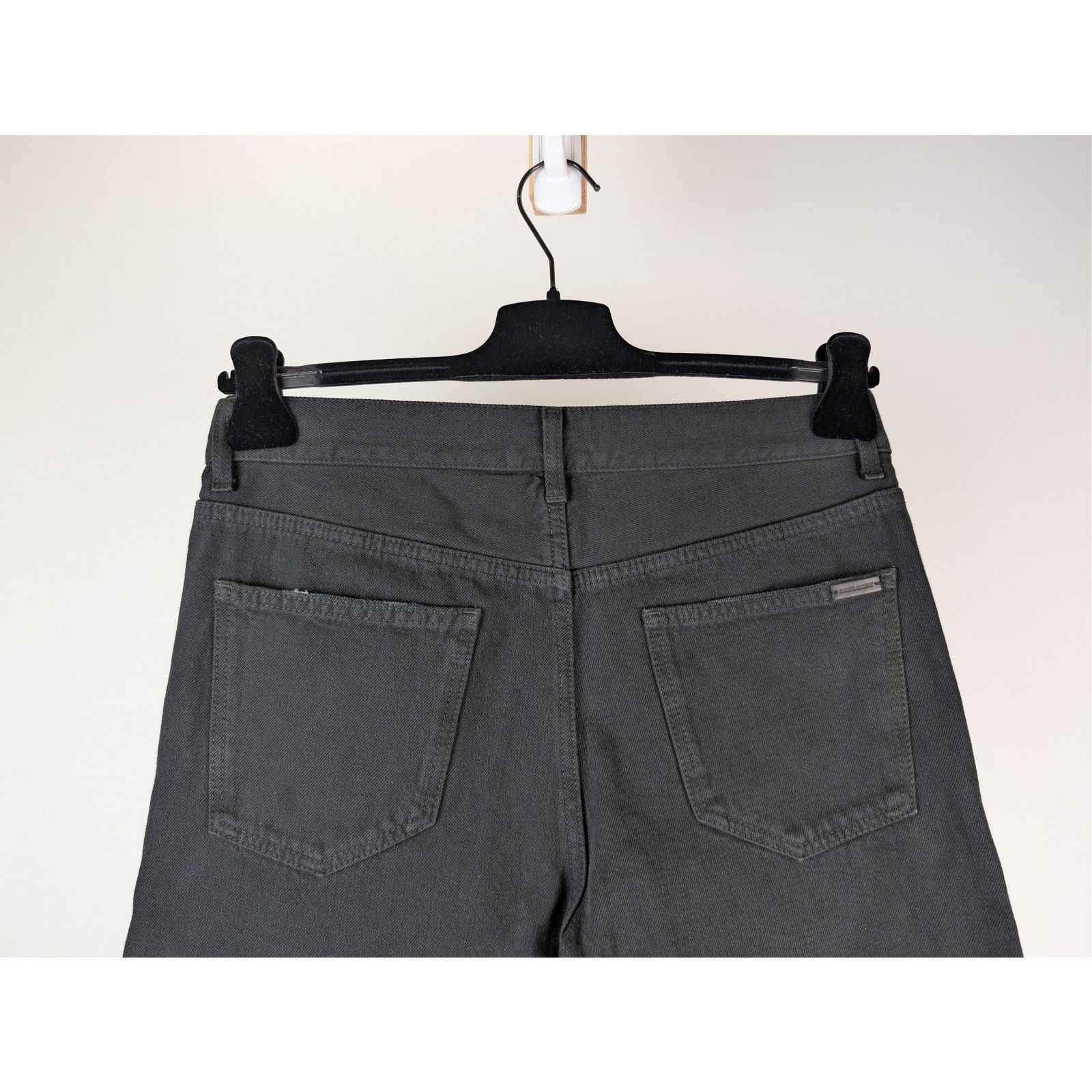 Saint Laurent Paris o1rshd1 Straight Baggy Denim Jeans in Oklahoma Black Size US 29 - 12 Thumbnail