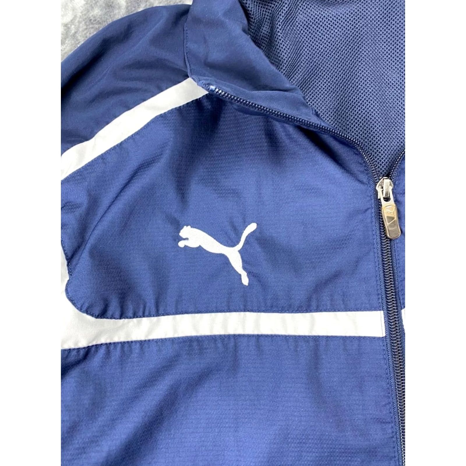Puma VINTAGE PUMA Tracksuit Jacket And Pants 2 Piece Set XL Men Blue Logo Zip Long Sleeve Polyester Size 46R - 3 Thumbnail