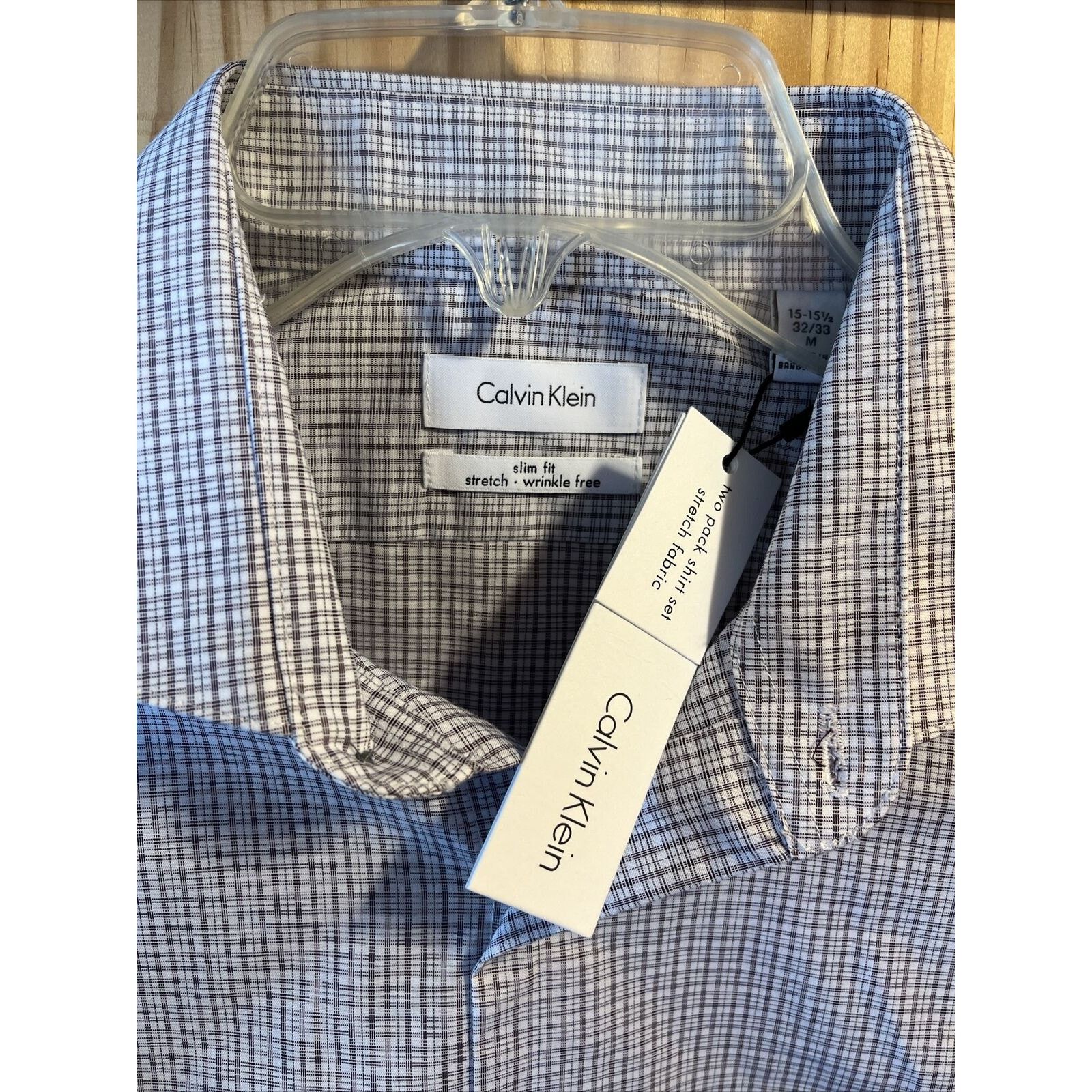 Calvin Klein Calvin Klein Men’s M 15-15.5 32-33 Brown Check Button Shirt Size US M / EU 48-50 / 2 - 5 Thumbnail