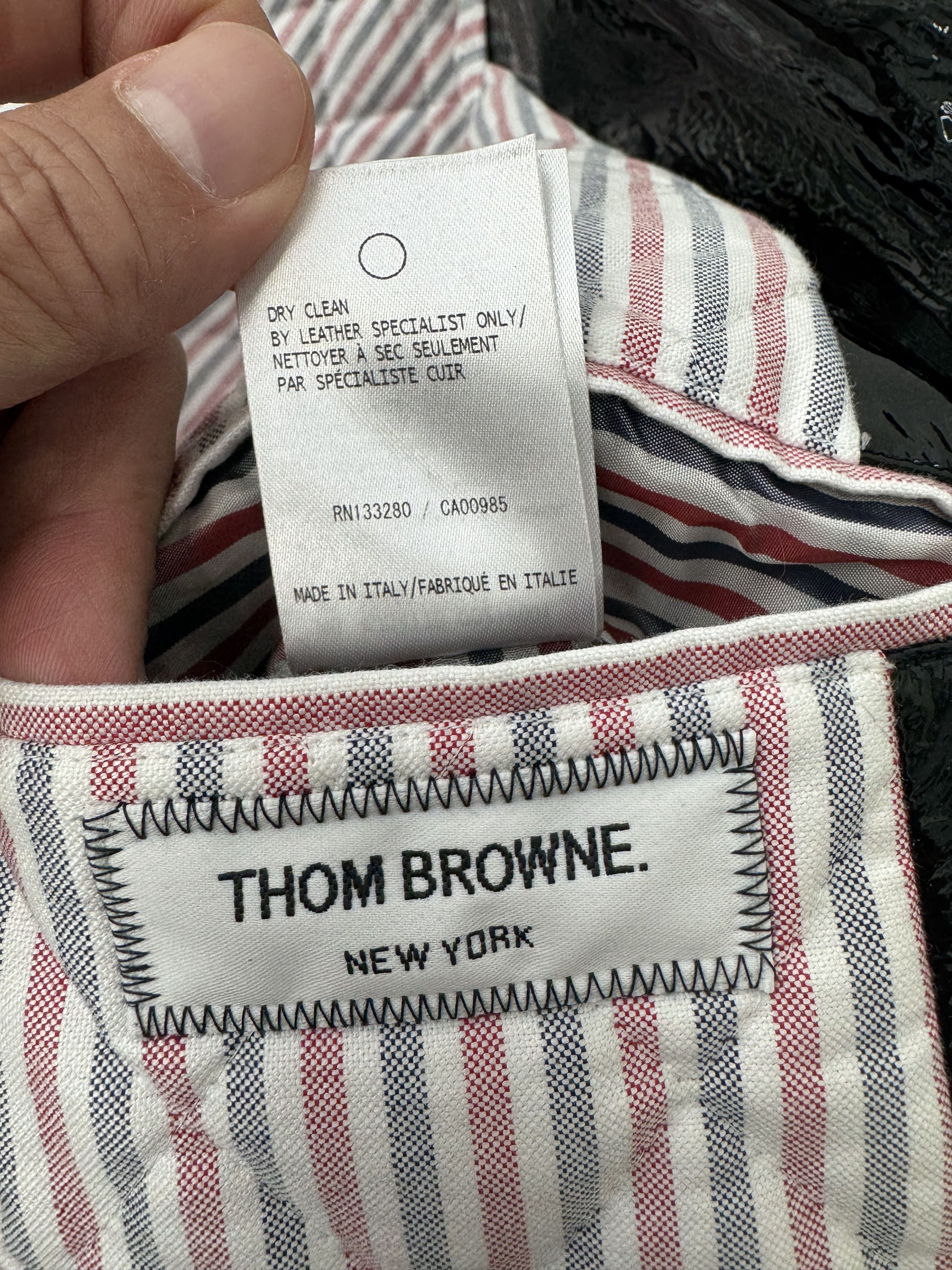 Thom Browne Fitted Varsity Jacket W/Front Zip in Patent Leather Size US M / EU 48-50 / 2 - 8 Thumbnail