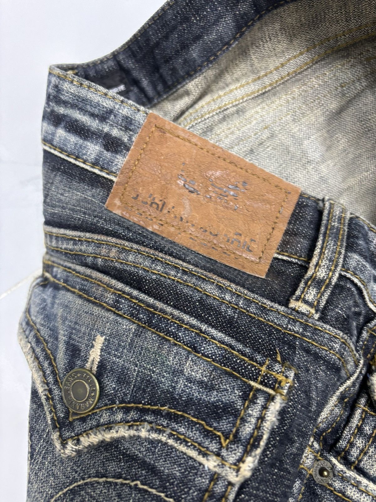 If Six Was Nine 🔥MARAXIA PUNK DISTRESS RUSTY JEANS SKINNY BOOTCUT DENIM Size 31" - 8 Thumbnail