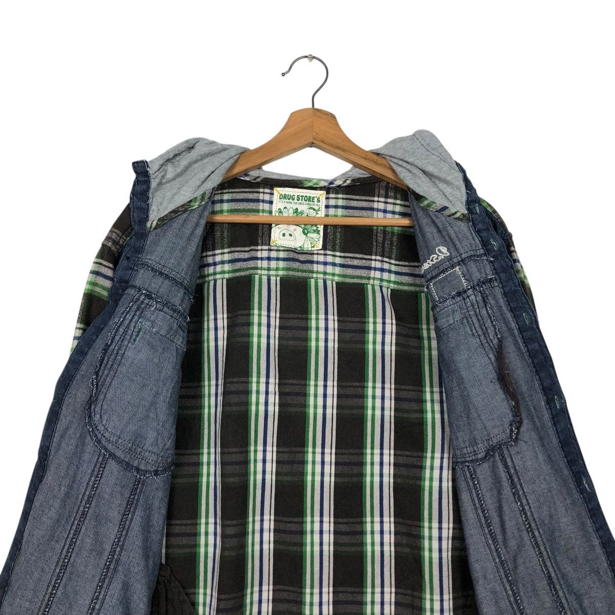 Hysteric Glamour 🔥VINTAGE BIKER JACKET HOODIE TARTAN DESIGN DRUG STORE’S Size US M / EU 48-50 / 2 - 17 Thumbnail