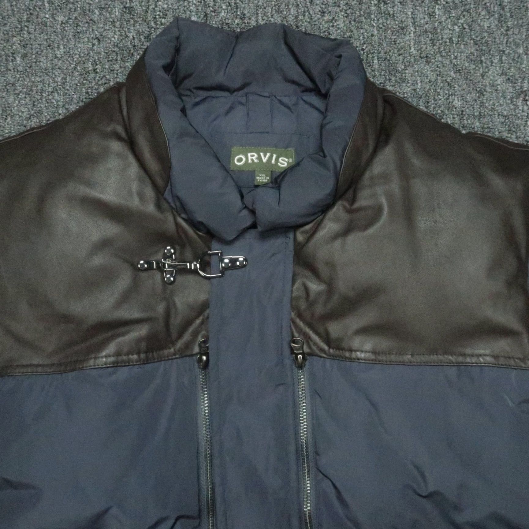 Orvis Orvis Vest Men 2XL Full Zip Down Leather Trim Puffer Jacket Lined Insulated Size US XXL / EU 58 / 5 - 2 Thumbnail