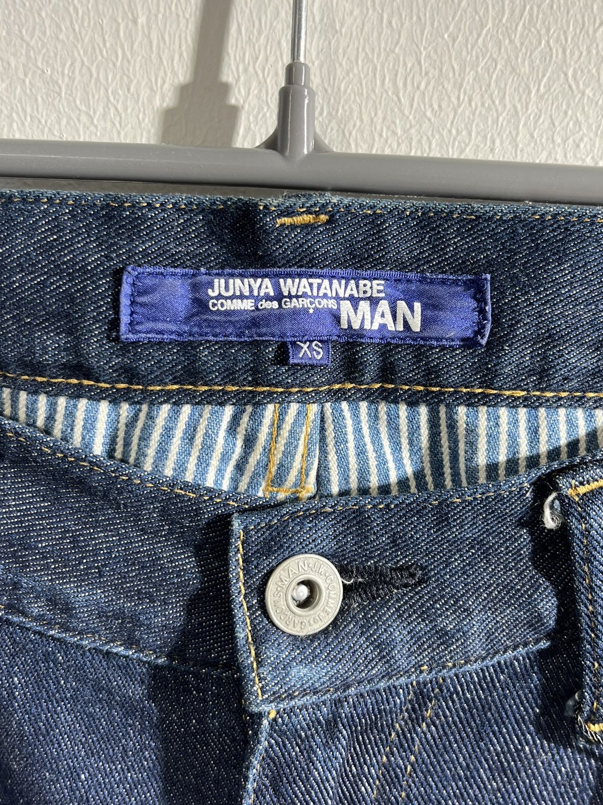 CDG by Comme des Garcons × Comme des Garcons × Junya Watanabe Cdg x Junya watanabe Double Knee Plaid Denim Jeans Size US 27 - 4 Thumbnail