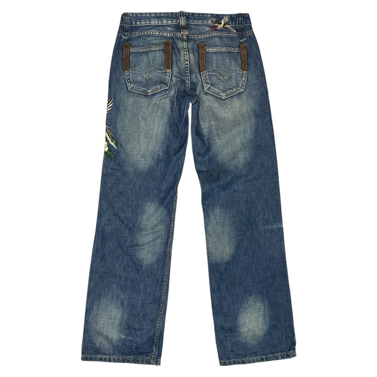 Replay 00s Replay Floral Bird Embroidery Straight Jeans Size 30" / US 8 / IT 44 - 2 Thumbnail