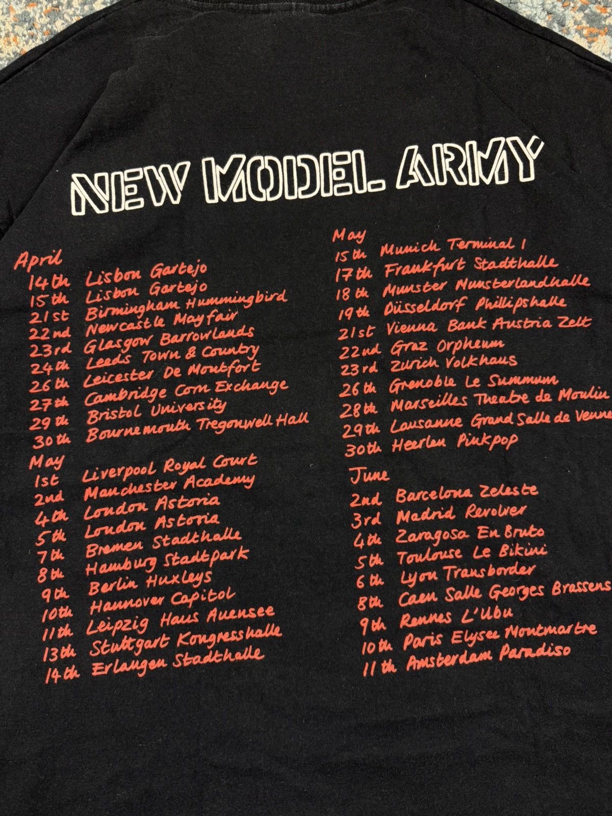 Band Tees Rare Vintage 1991 New Model Army tour graphic band tee Size US XL / EU 56 / 4 - 9 Thumbnail