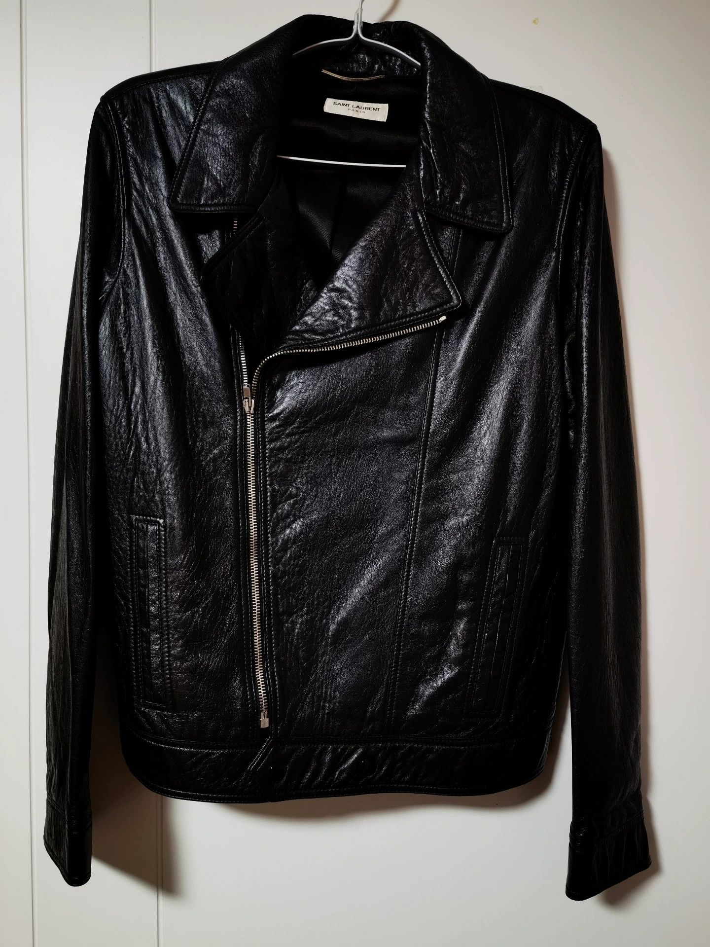 Saint Laurent Paris Saint Laurent Paris Men's motorcycle leather jacket Size US XL / EU 56 / 4 - 1 Thumbnail