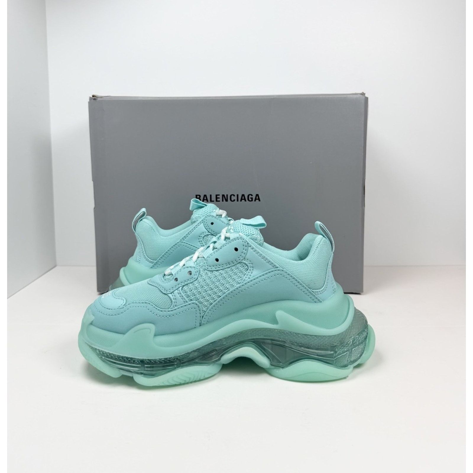 Balenciaga Size 35EU/5W - Balenciaga Triple S Turquoise NEW Size US 5 / IT 35 - 7 Thumbnail