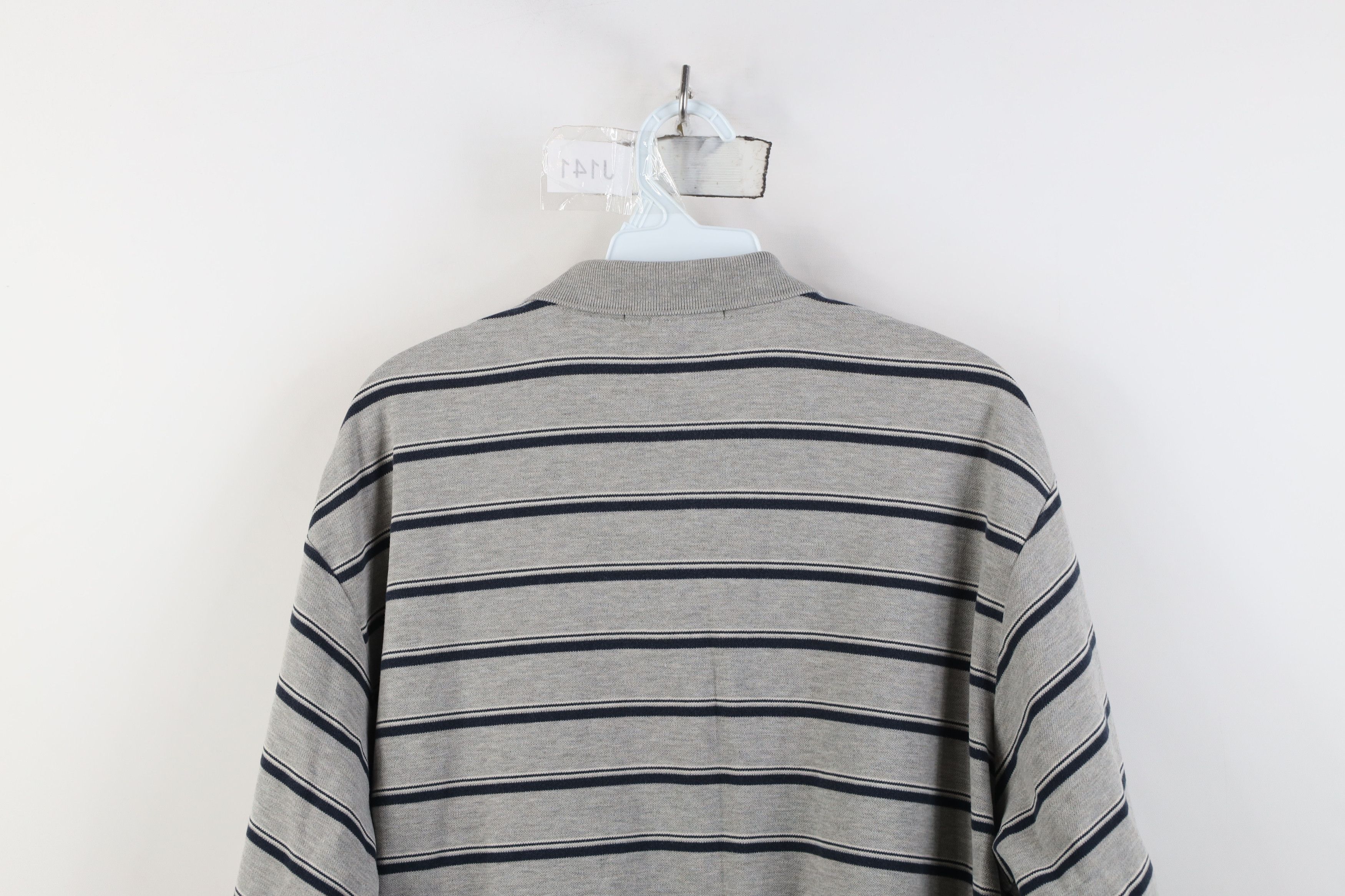 Ralph Lauren Vintage 90s Ralph Lauren Block Cotton Knit Golf Polo Gray Size US XL / EU 56 / 4 - 11 Thumbnail