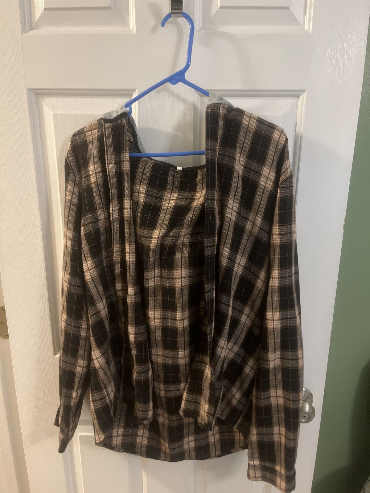 Vintage Brown Flannel With Grey Hood Size US XL / EU 56 / 4 - 1 Thumbnail