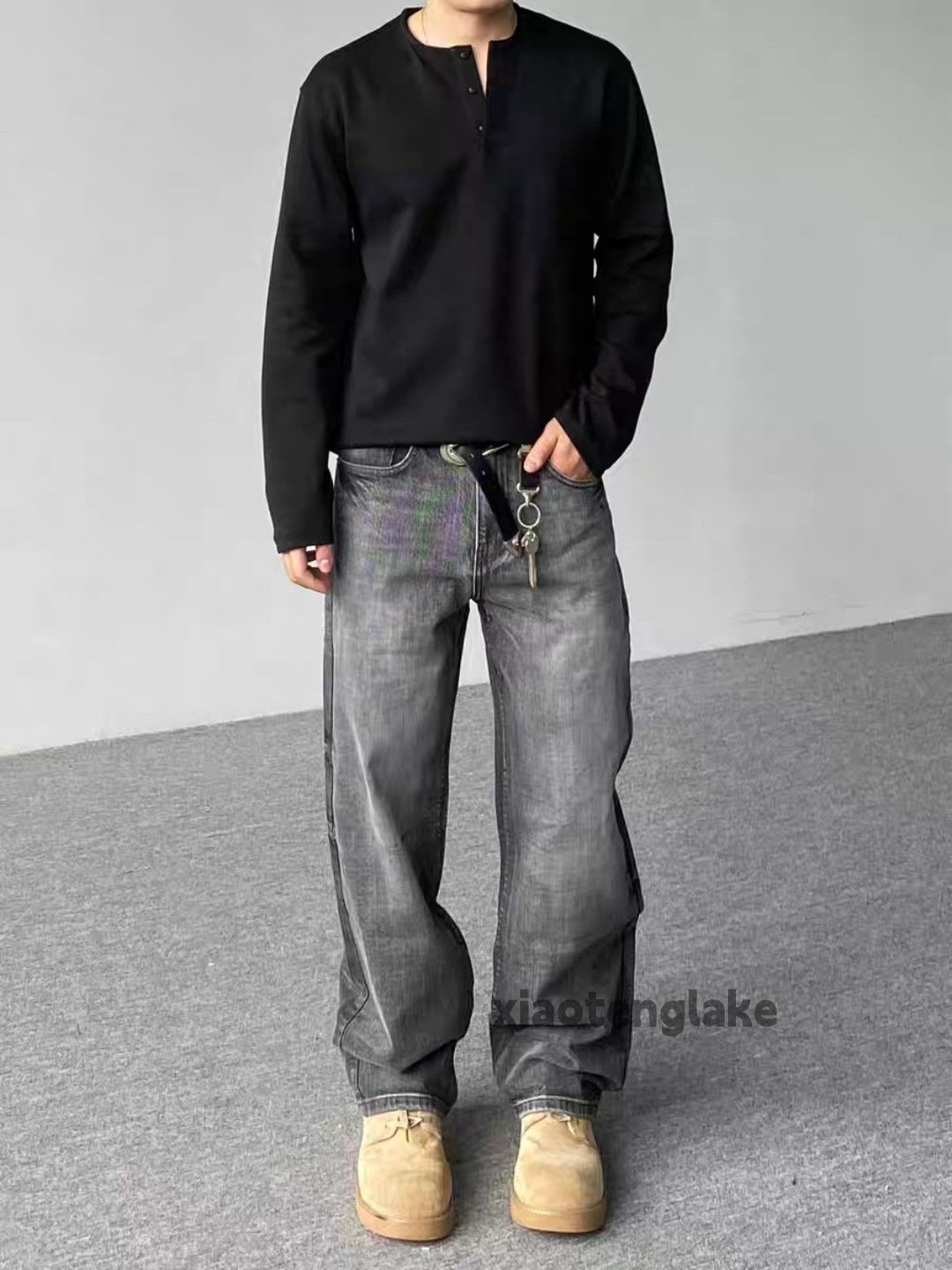 Vintage Custom washed faded loose baggy skate hiphop jeans Size US 34 / EU 50 - 1 Thumbnail