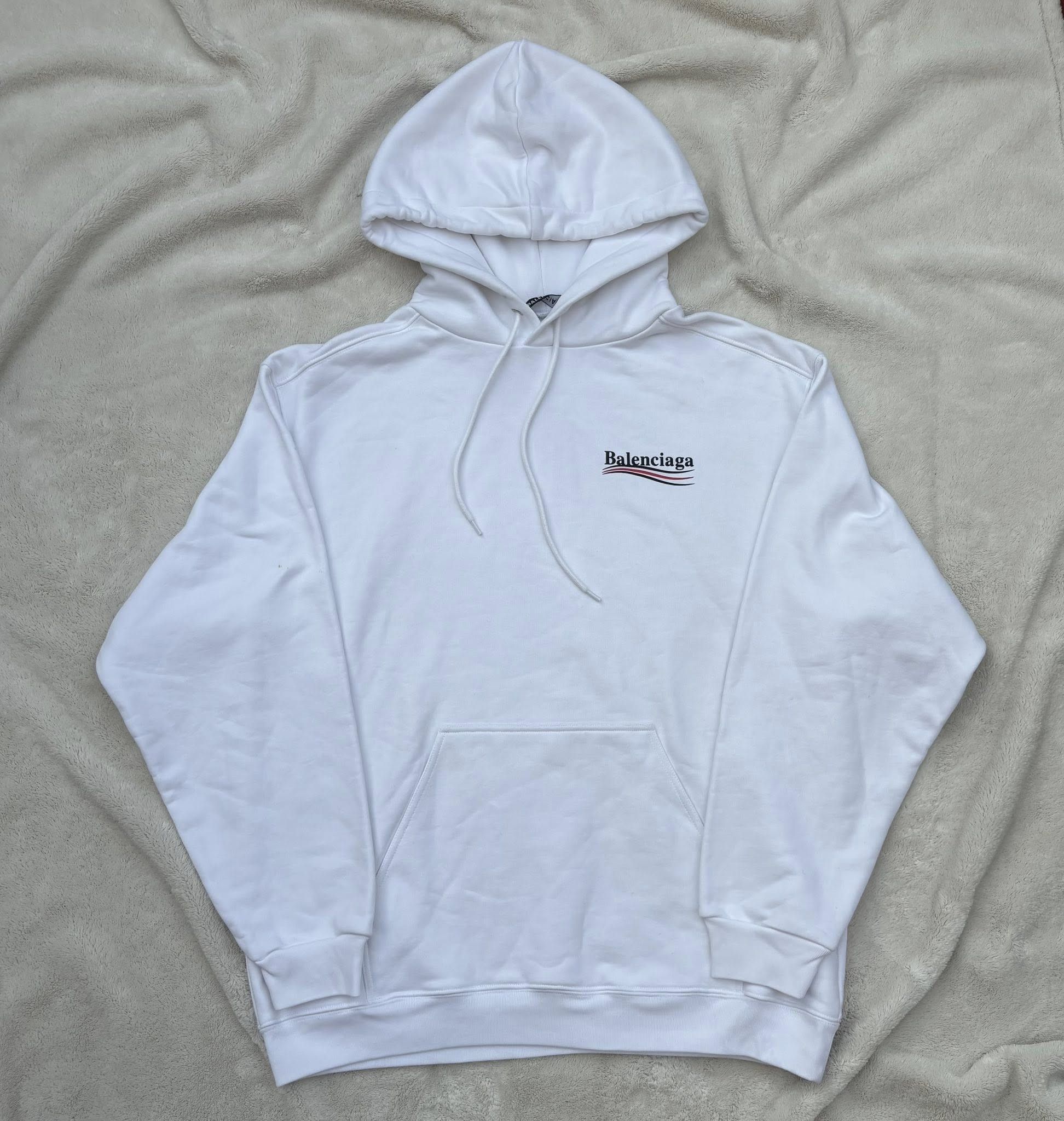 Balenciaga Balenciaga White Political Campaign Logo Hoodie Size US M / EU 48-50 / 2 - 1 Thumbnail