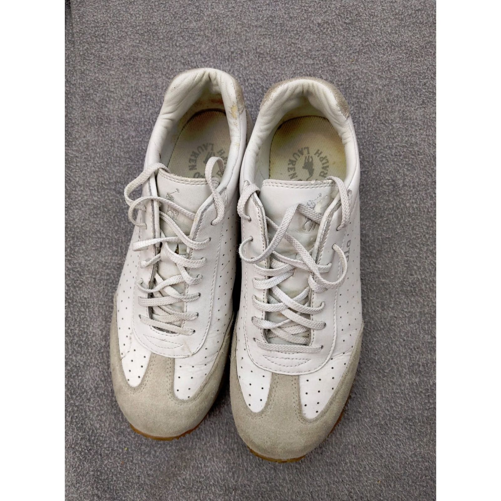 Polo Ralph Lauren Polo Ralph Lauren Suede Sneakers Womens 7.5 B White Gray Low top Retro Sneakers Mens Womens Size M / US 6-8 / IT 42-44 - 2 Thumbnail