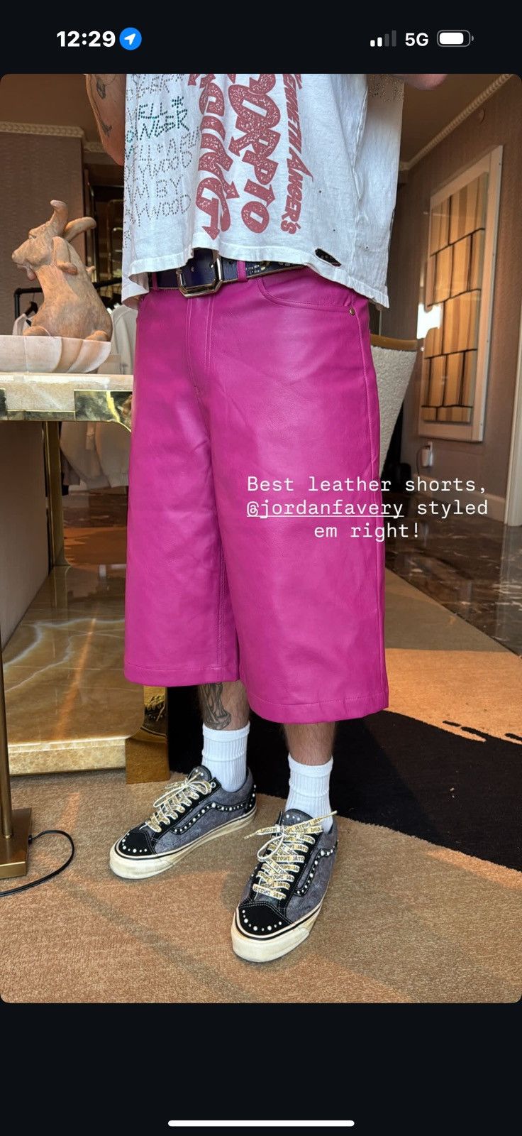 Hidden Season Pink Leather Shorts