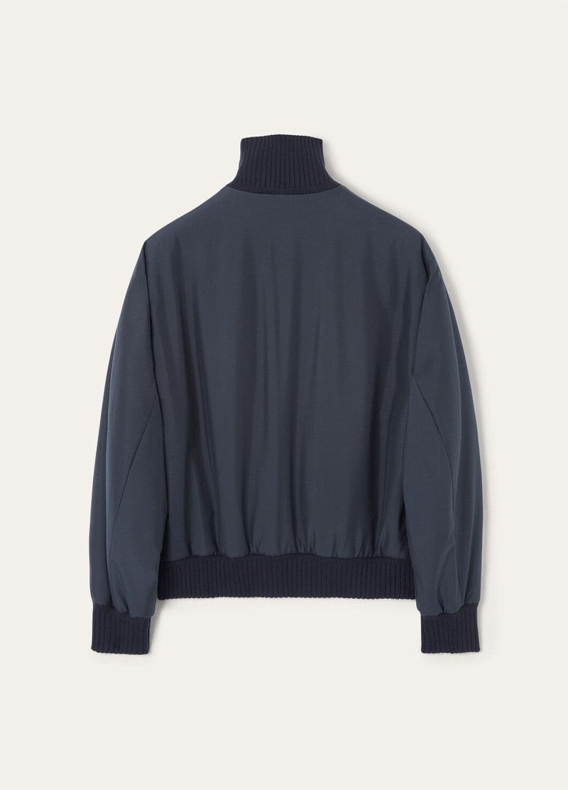 Loro Piana o1w1db10226 FAP1055 Denzel Bomber Jacket in Blue Size US S / EU 44-46 / 1 - 6 Thumbnail