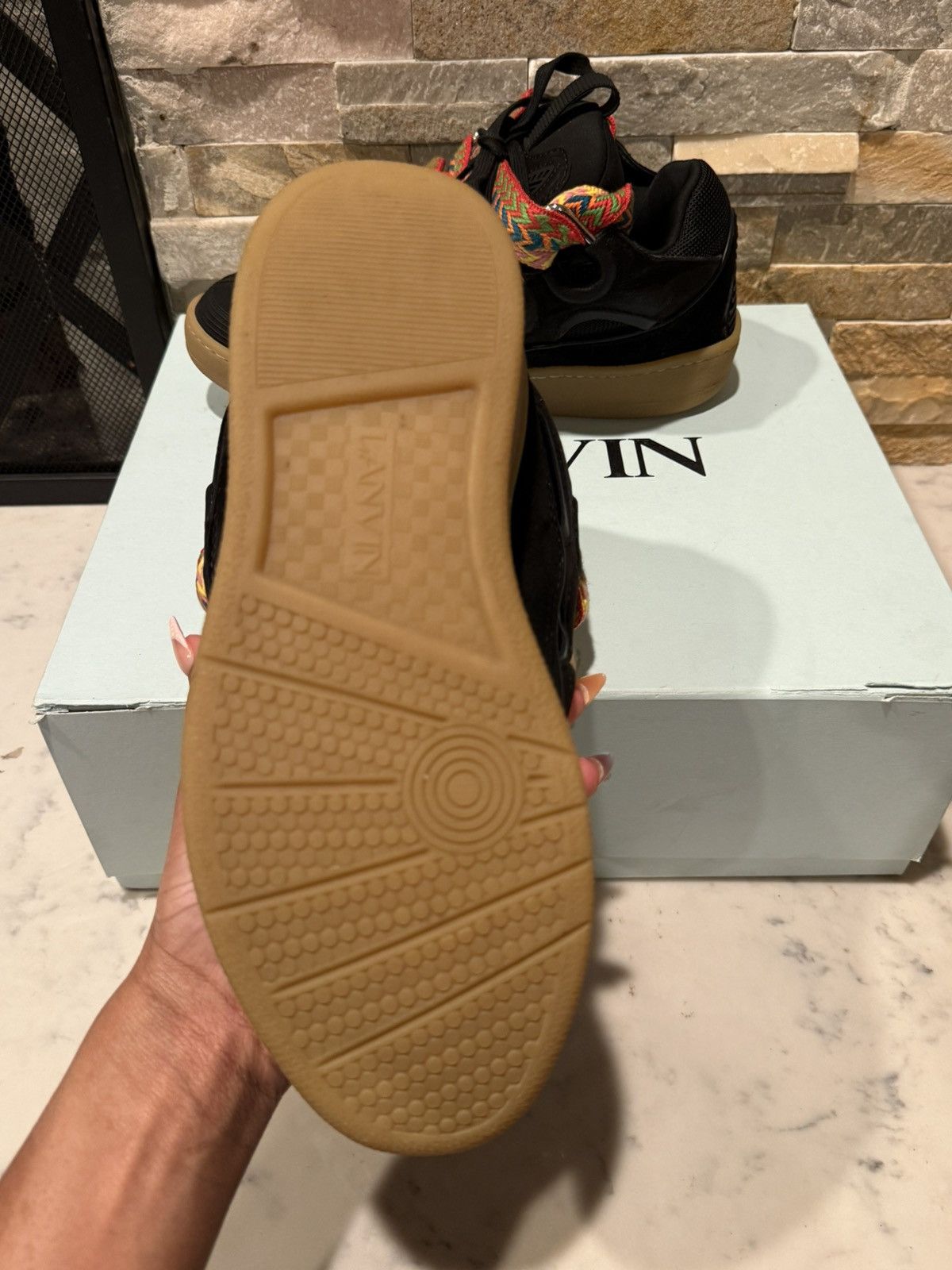 Lanvin Lanvin Black Leather Curb Sneaker Size US 9 / IT 39 - 6 Thumbnail