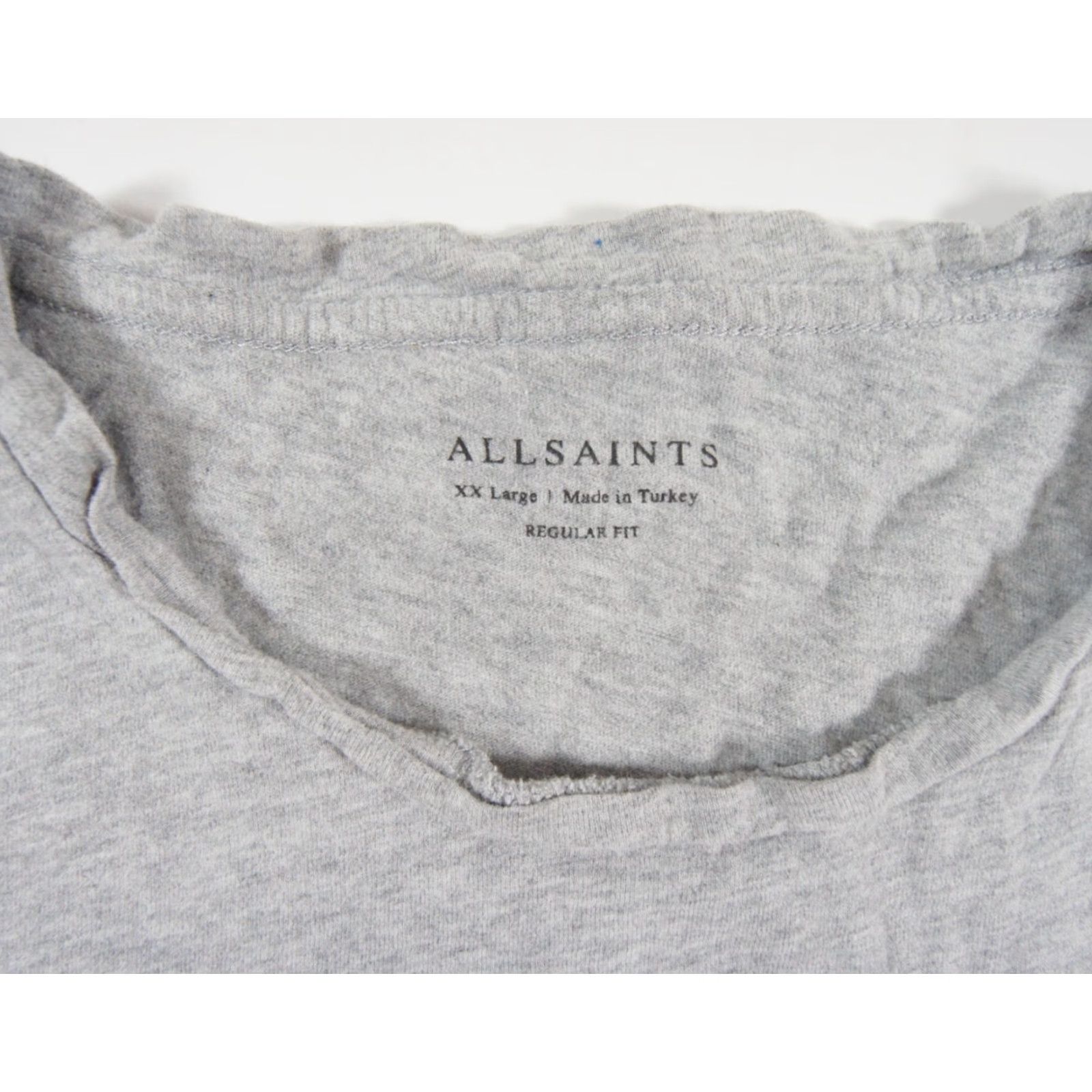 Allsaints VINTAGE AllSaints Men's Crew Neck T-Shirt 2XL Gray Cotton Logo Short Sleeve Casual Size US XXL / EU 58 / 5 - 6 Thumbnail