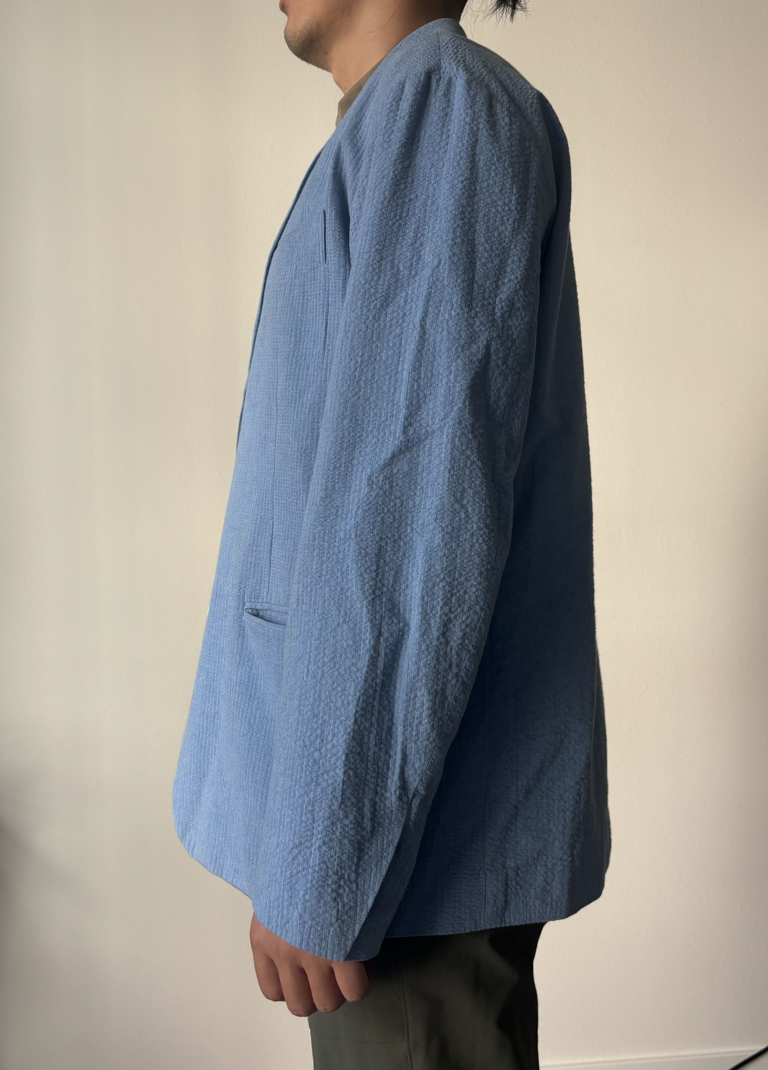 Japanese Brand × N.Hoolywood N. Hoolywood Blue loose fit blazer size M seersucker Size 40R - 5 Thumbnail