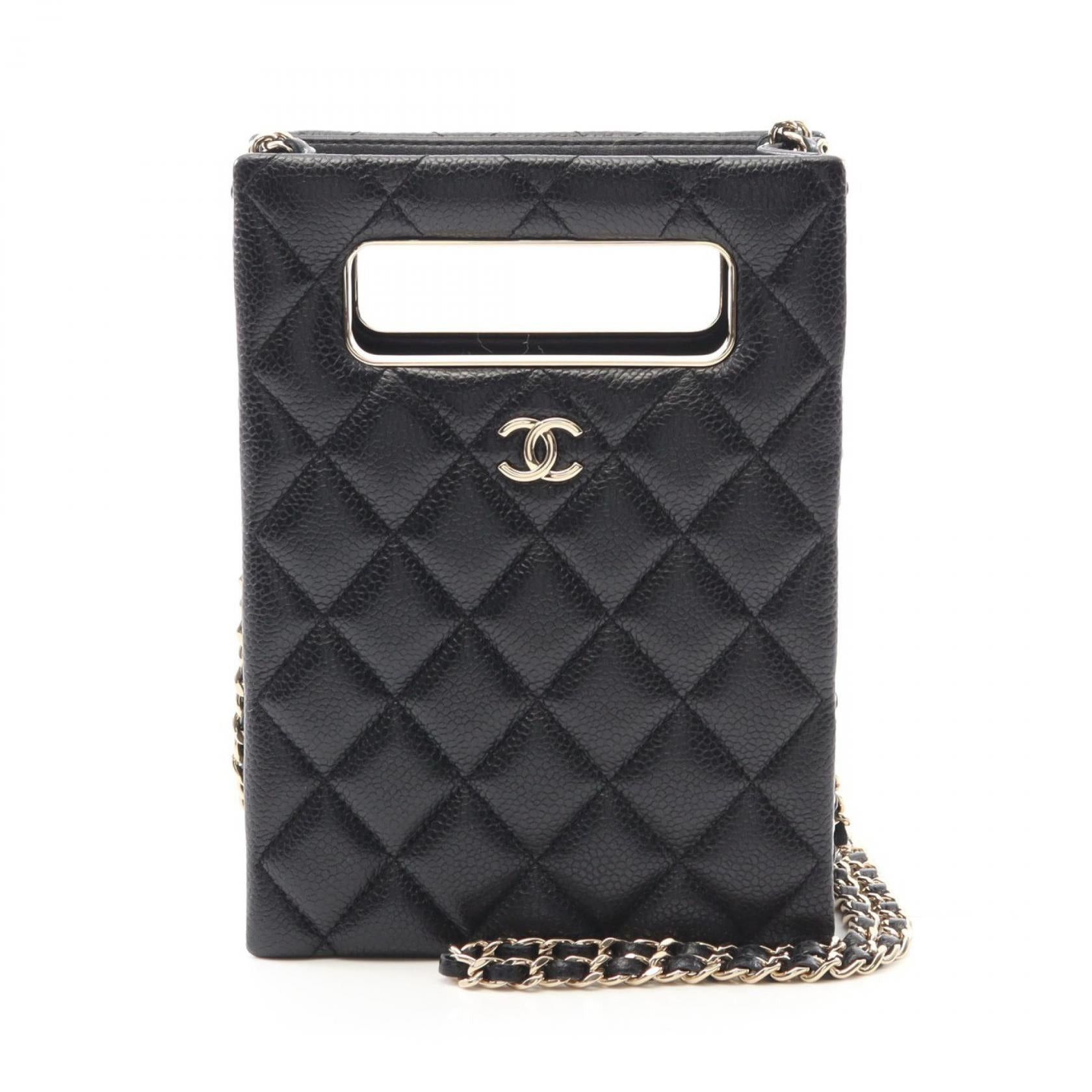 Chanel Chanel Matelasse Evening Chain Shoulder Bag Caviar Skin Black Gold Hardware Size ONE SIZE - 1 Thumbnail