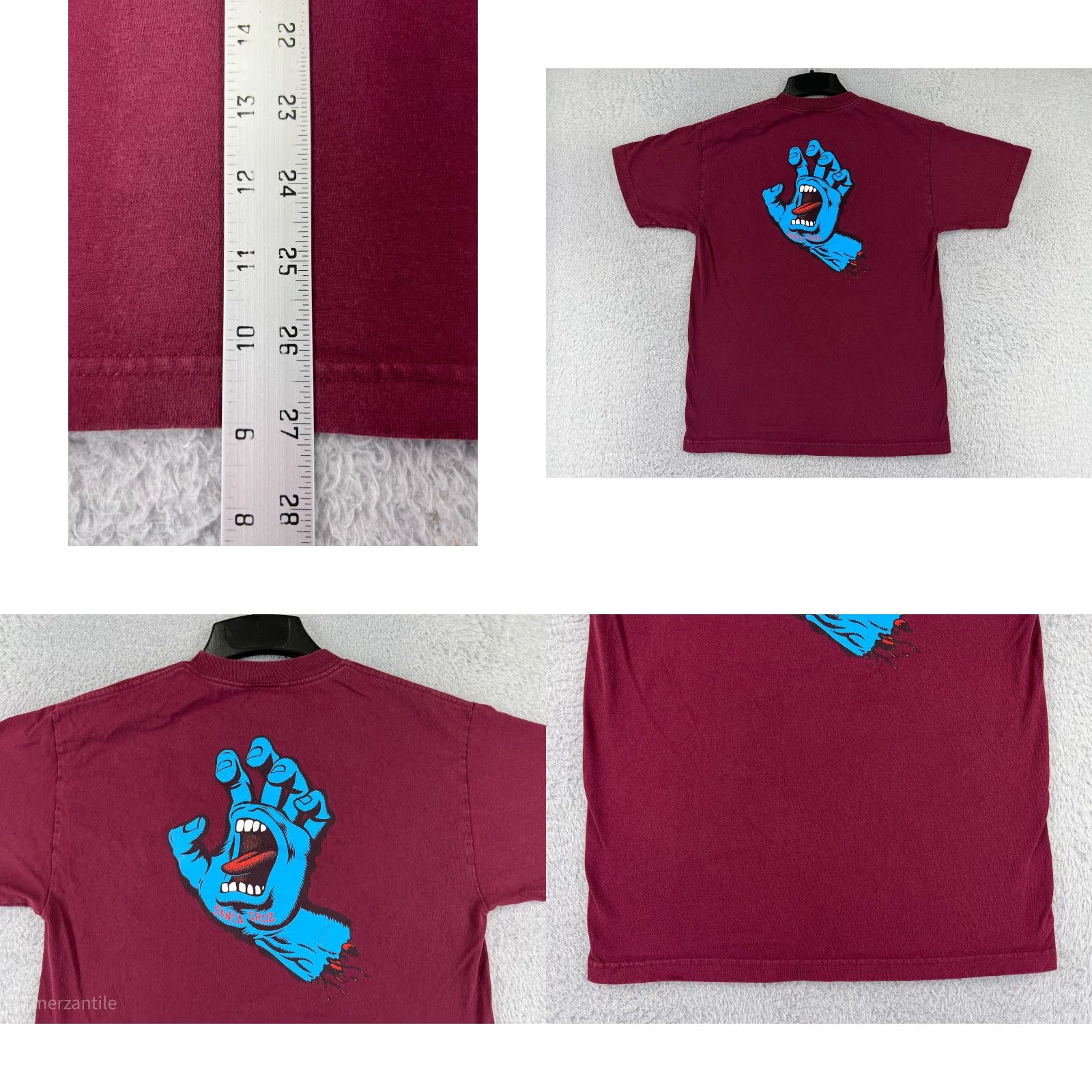 Vintage Alstyle Apparel & Activewear Santa Cruz Shirt Men Medium Red White Graphic Print Cotton Jersey Short Sleeve Crew Neck Beach Skate Surf Size US M / EU 48-50 / 2 - 9 Thumbnail